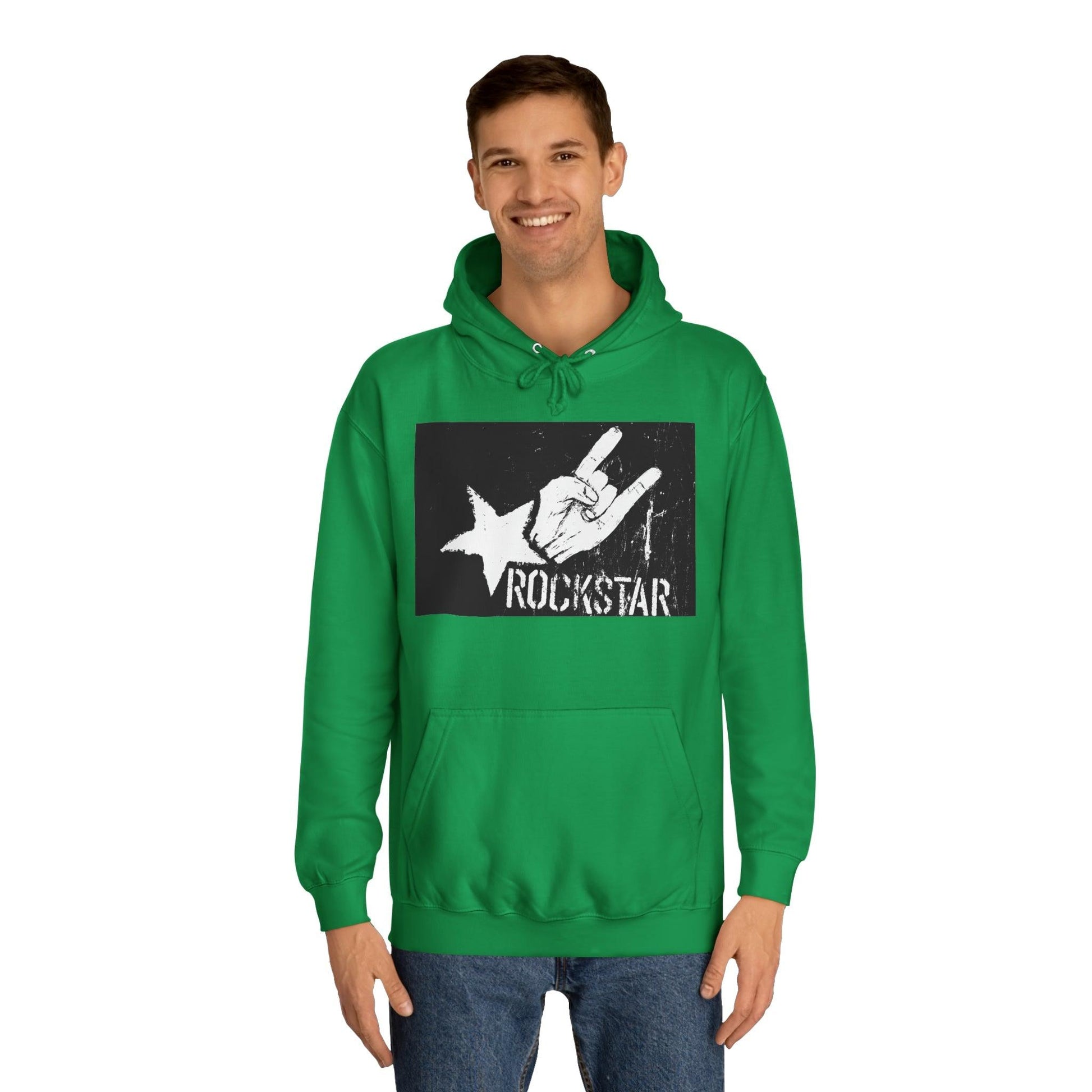 Rock Star Hand Sign Unisex College Hoodie - Lizard Vigilante