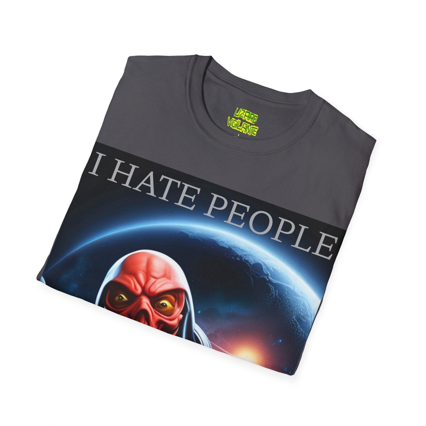 I Hate People Alien Unisex Softstyle T-Shirt - Lizard Vigilante