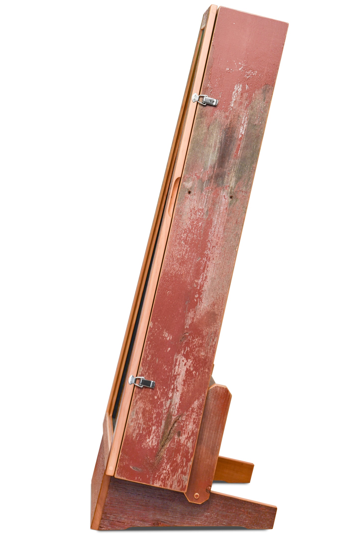 ClimaStand Triangle Humidor with Base - Reclaimed Barnwood (Red)