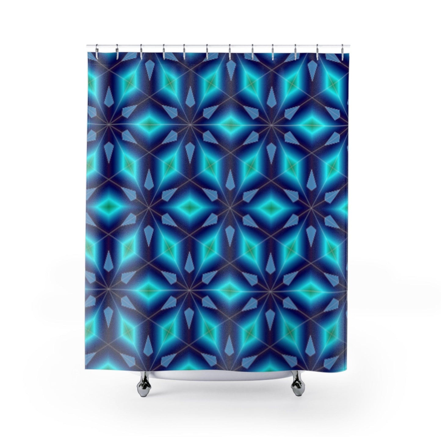 Bleu Diamond Shower Curtains - Lizard Vigilante