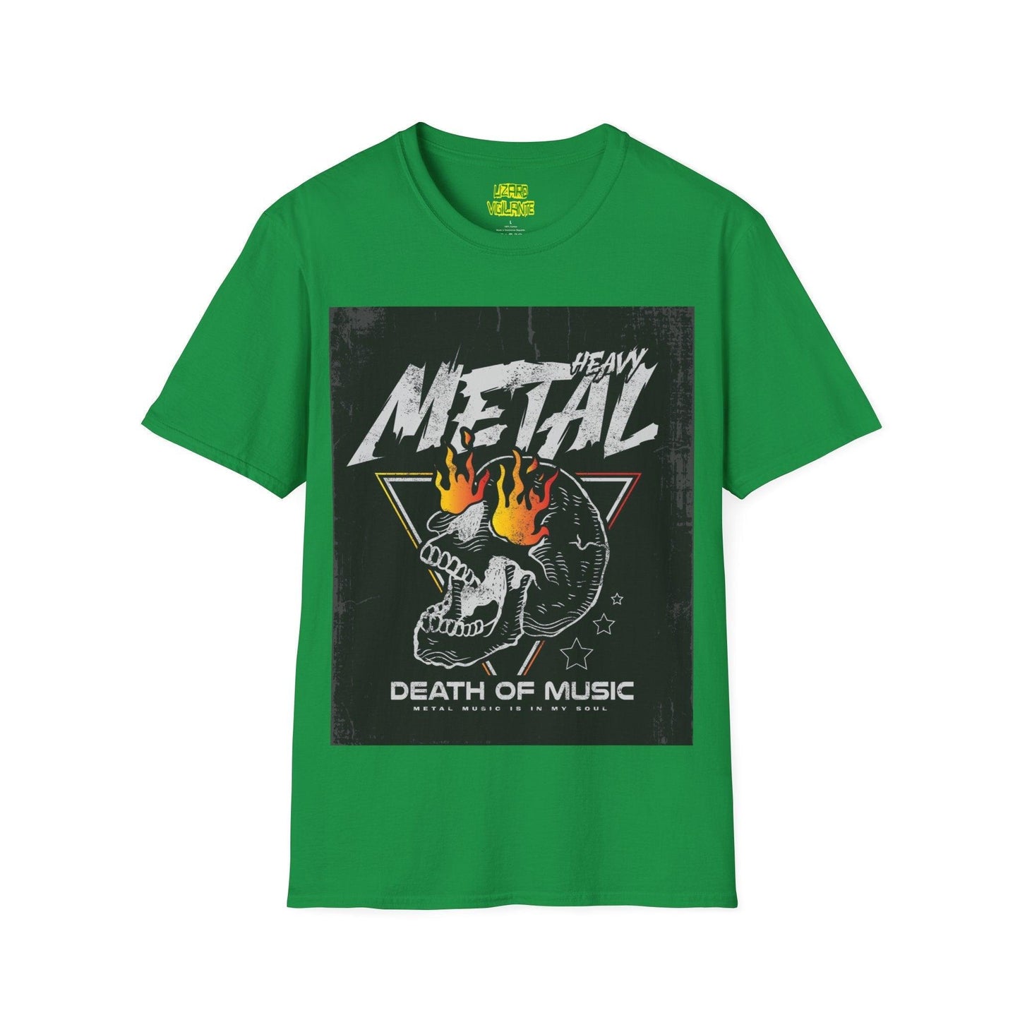 Heavy Metal Death Of Music Unisex Softstyle T-Shirt - Lizard Vigilante