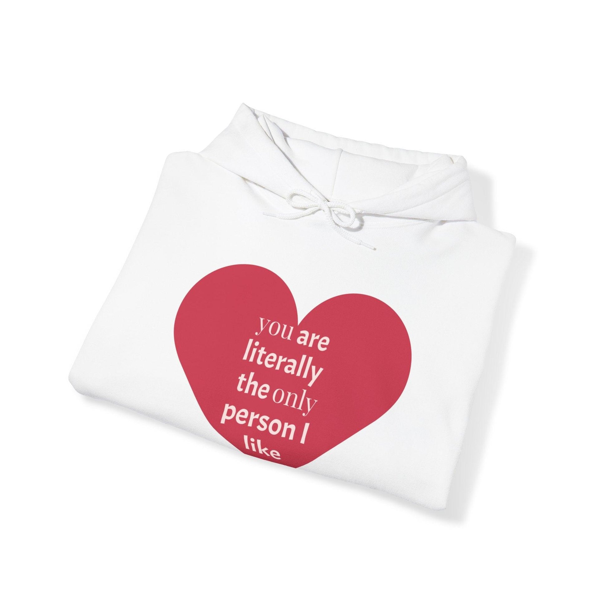 Valentine’s Day Heart Gift Unisex Heavy Blend™ Hooded Sweatshirt - you are literally the only person i can stand - Lizard Vigilante