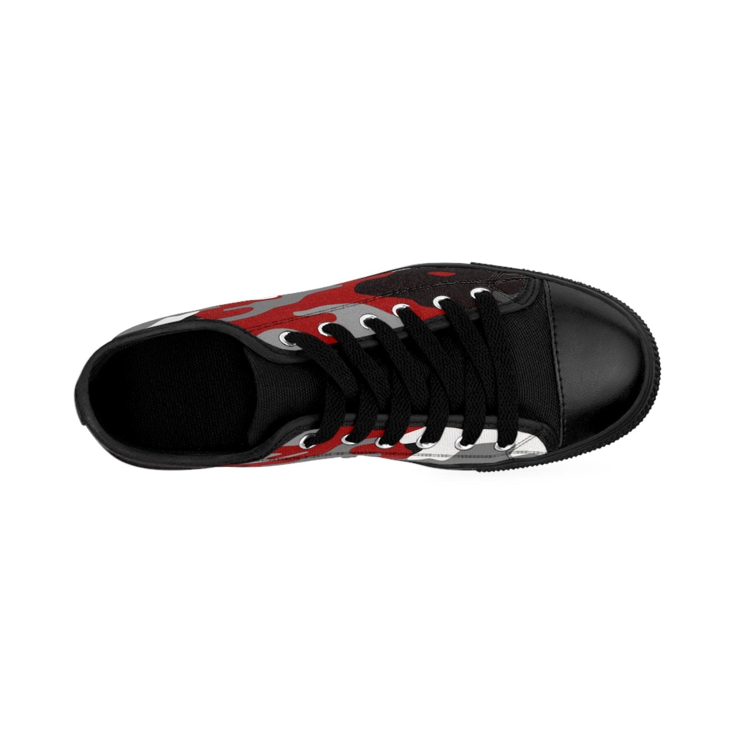 Red Black Grey Camouflage Men's Sneakers - Lizard Vigilante