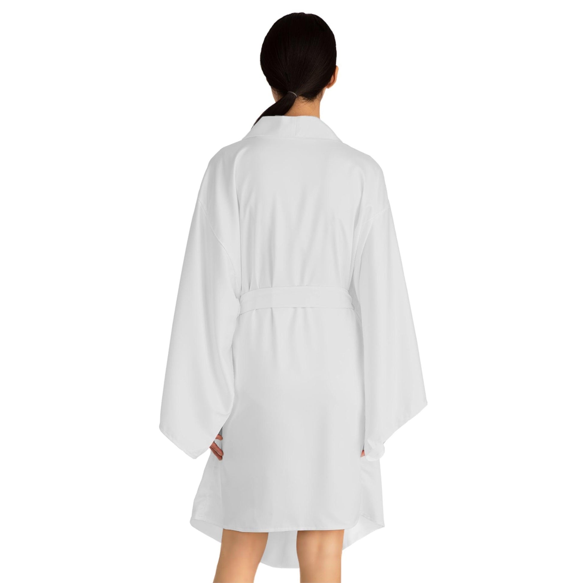 Comfy Cozy Long Sleeve Kimono Robe - White - Lizard Vigilante