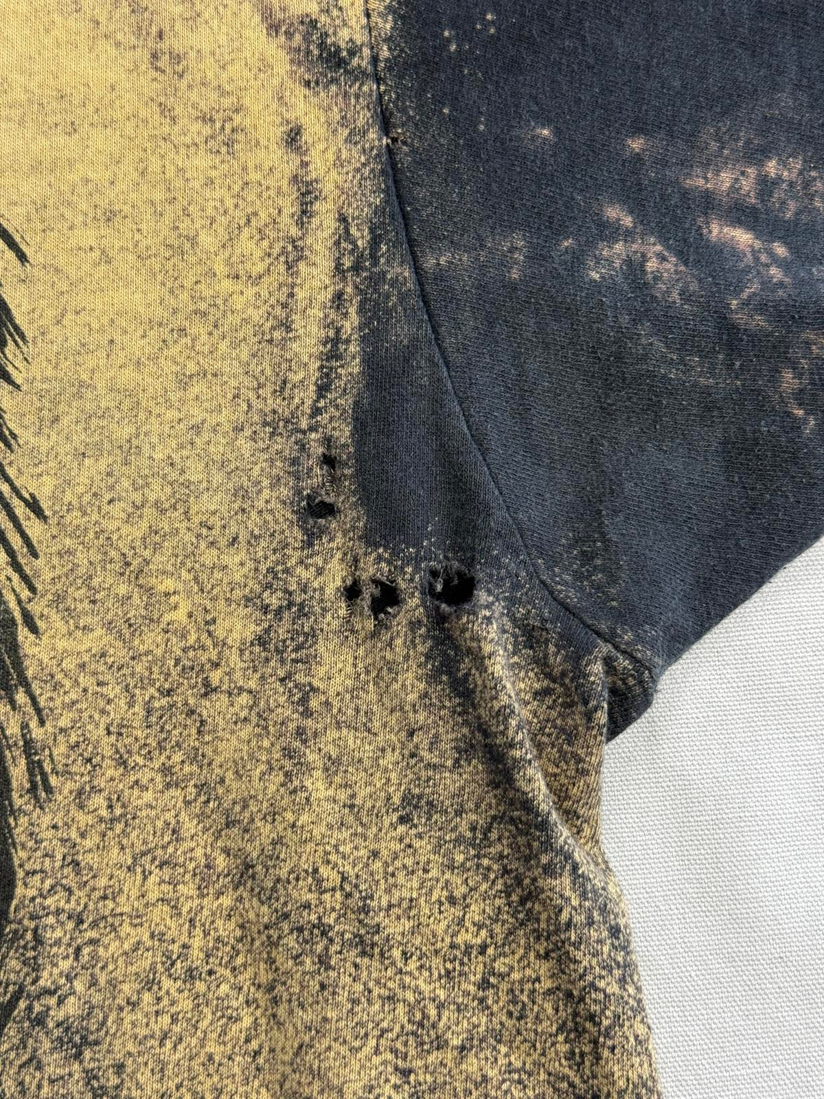 Vintage 80s Biker Skull Tshirt Born Bad to Tha Bone Thrashed