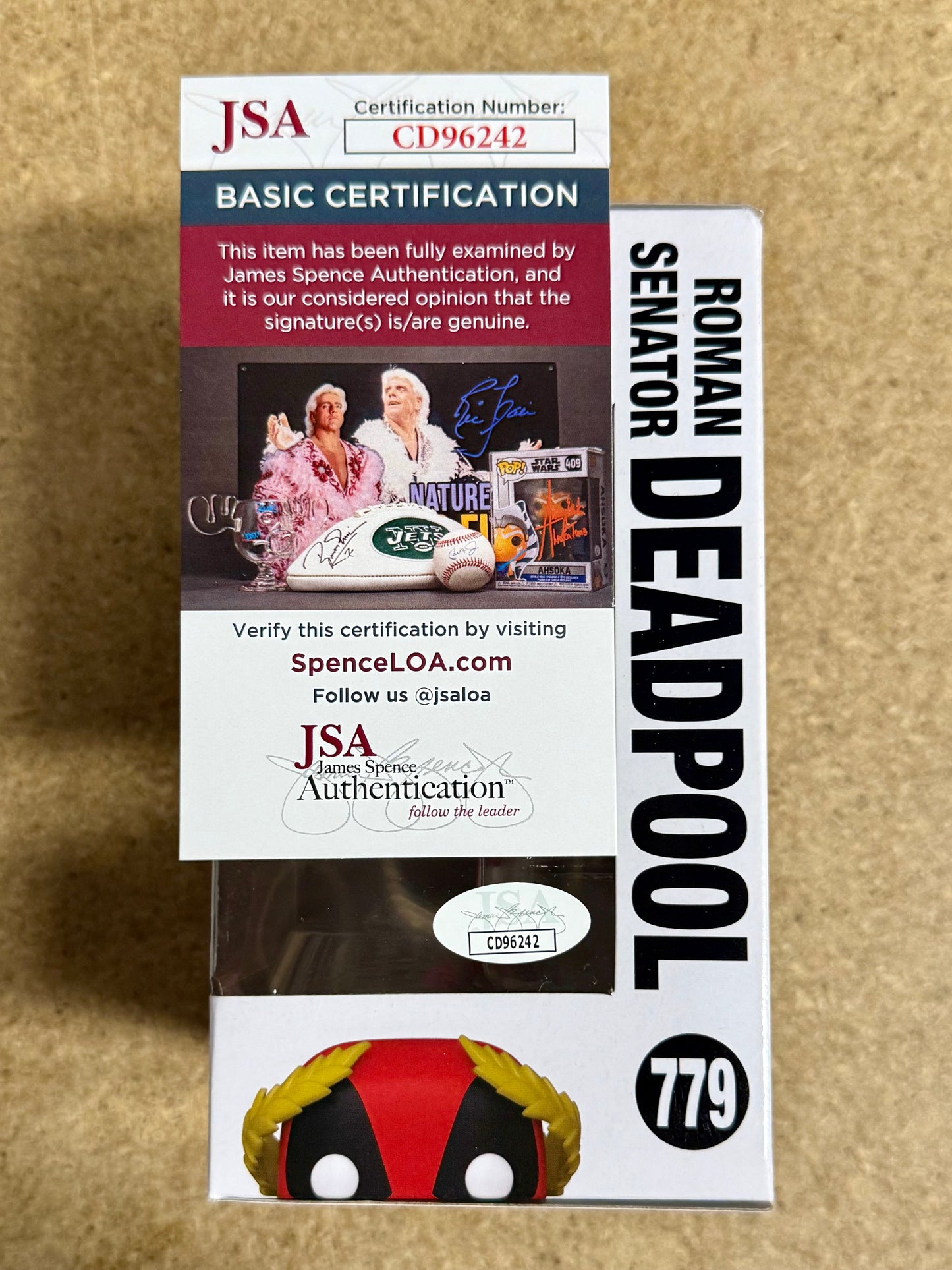 TJ Miller “Weasel” Signed Roman Senator Deadpool Funko Pop #779 With JSA COA
