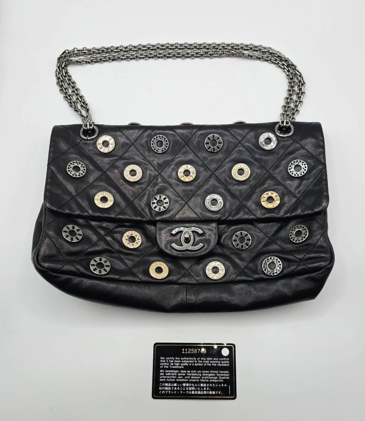 Chanel Star Attitude Flap Bag Grommet Embellished Quilted Leather Large