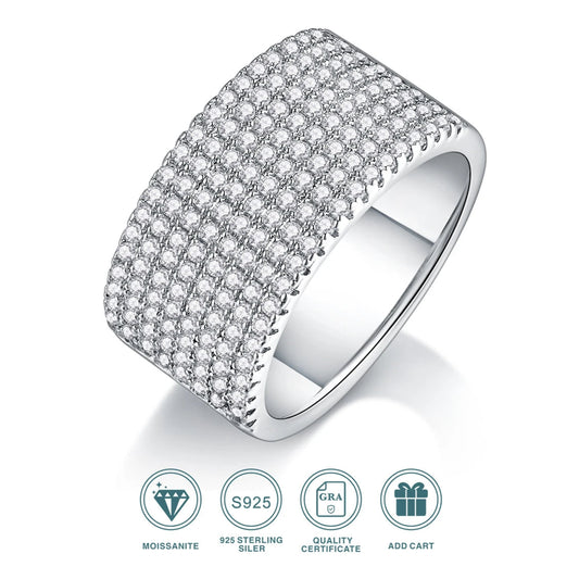 8 Rows of Ice, Zero Chill: The Moissanite Half Eternity Wedding Band That Makes Every Finger a Money-Making Machine - Premium ring from dsers - Just $142.99! Shop now at Lizard Vigilante