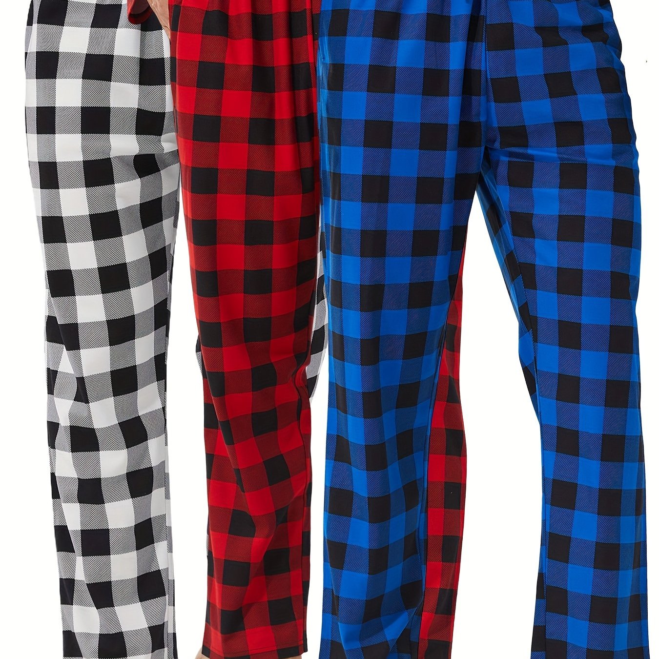 LANBAOSI Men's Plaid Print Sleep Pants – 2/3-Pack Casual Drawstring Waist Lounge Pants, Slight Stretch, Knit Fabric Regular Fit for Spring/Fall - Premium pajama pants from Lizard Vigilante - Just $32.99! Shop now at Lizard Vigilante