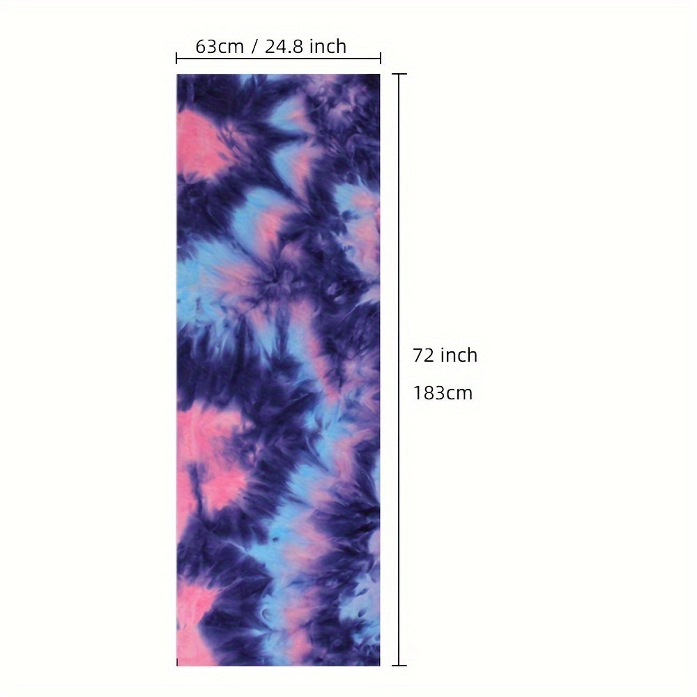 1pc Vibrant Tie-Dye Sweat-Absorbent Non-Slip Yoga Towel with Storage Bag - Soft, Foldable Sports Blanket for Outdoor, Gym, Pilates & Fitness Training, Machine Washable Polyester/Nylon