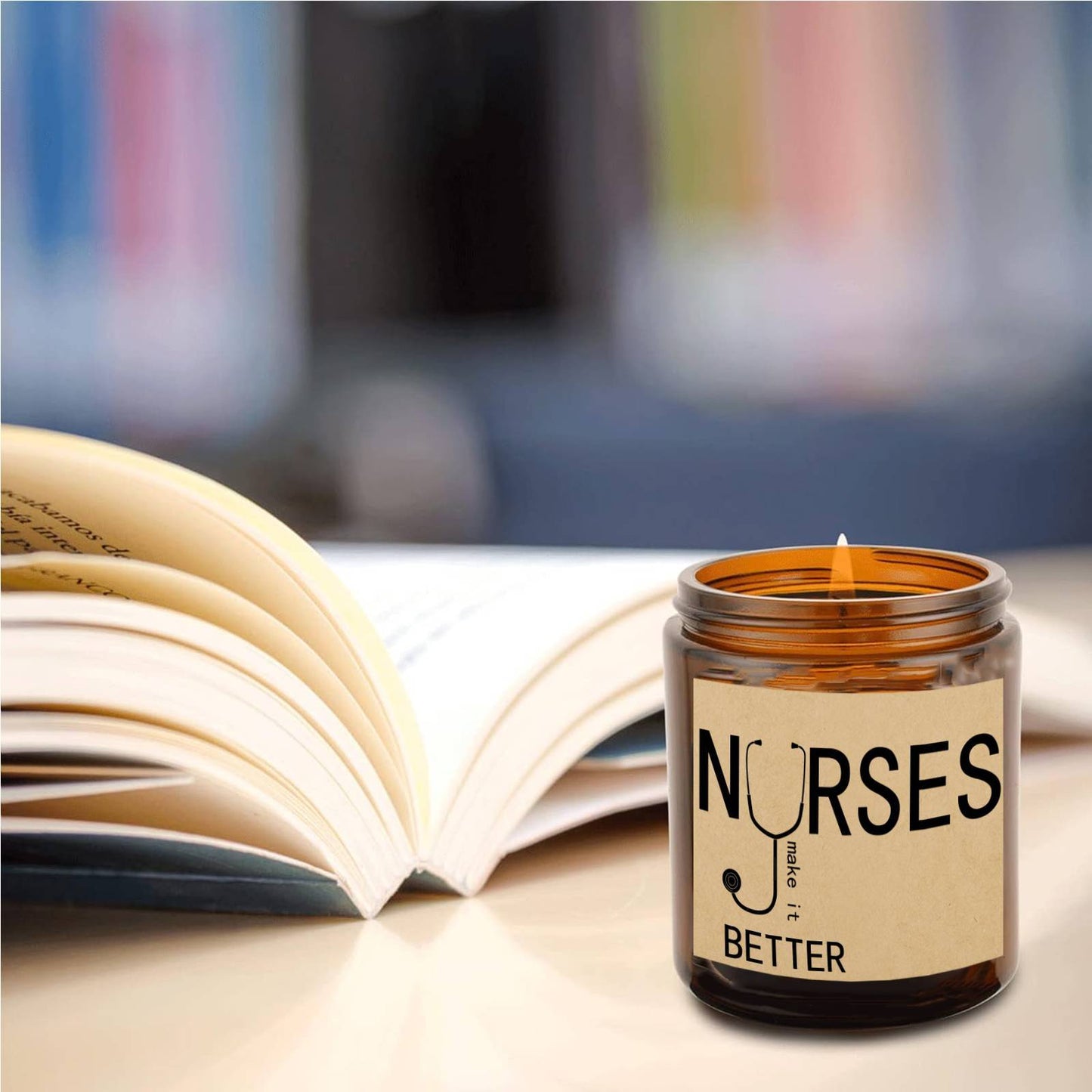 Lavender Scented Candle 5.3oz - Perfect Nursing Appreciation Gift for Men & Women, Ideal for Nurse Practitioners, Paramedics, Students - Unique Present for Birthdays, Thanksgiving, Graduation