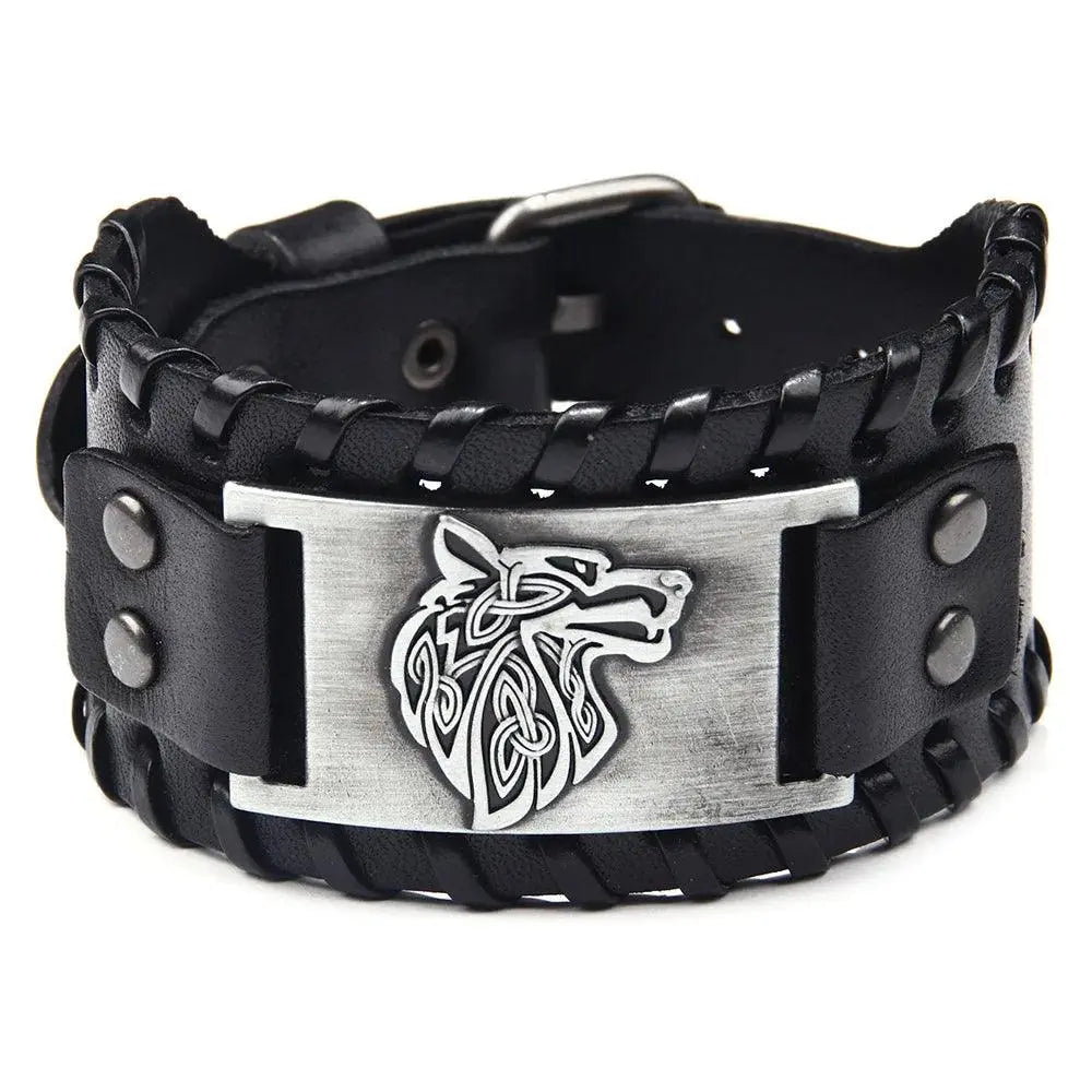 New Trendy Wide Leather Pirate Compass Bracelet Men's Bracelet Fashion Metal Compass Pattern Bracelet Accessories Party Jewelry - Premium Accessories from Lizard Vigilante - Just $17.99! Shop now at Lizard Vigilante