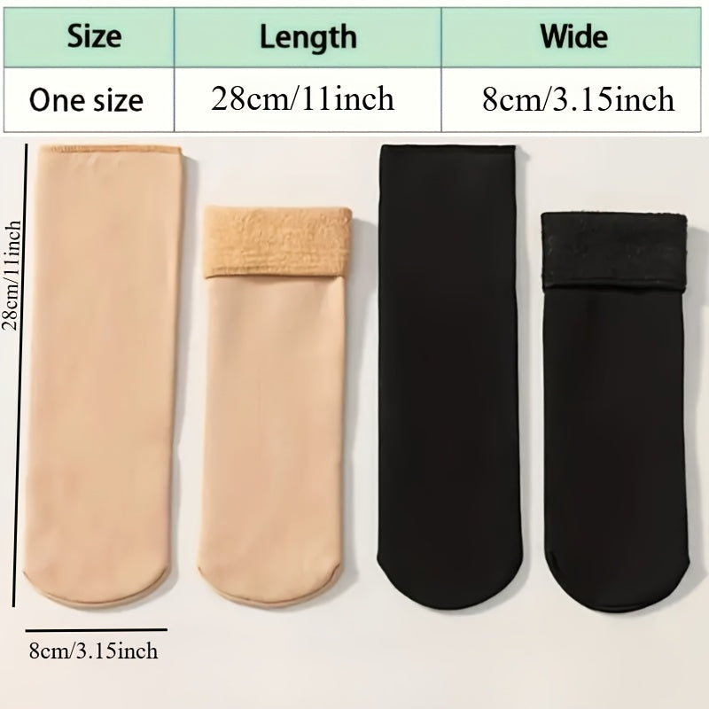 4 Pairs Snow Socks With Plush Lined, Thickened Warm Floor Socks, Winter Cold Cold Warm Socks