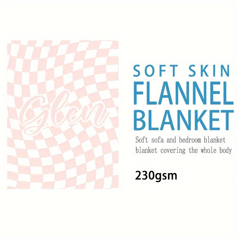 1pc Custom Blanket Vintage Striped Name Custom Blanket Soft Flannel Sofa Blanket TV Blanket Personalized Custom Blanket Exclusive Gift Blanket