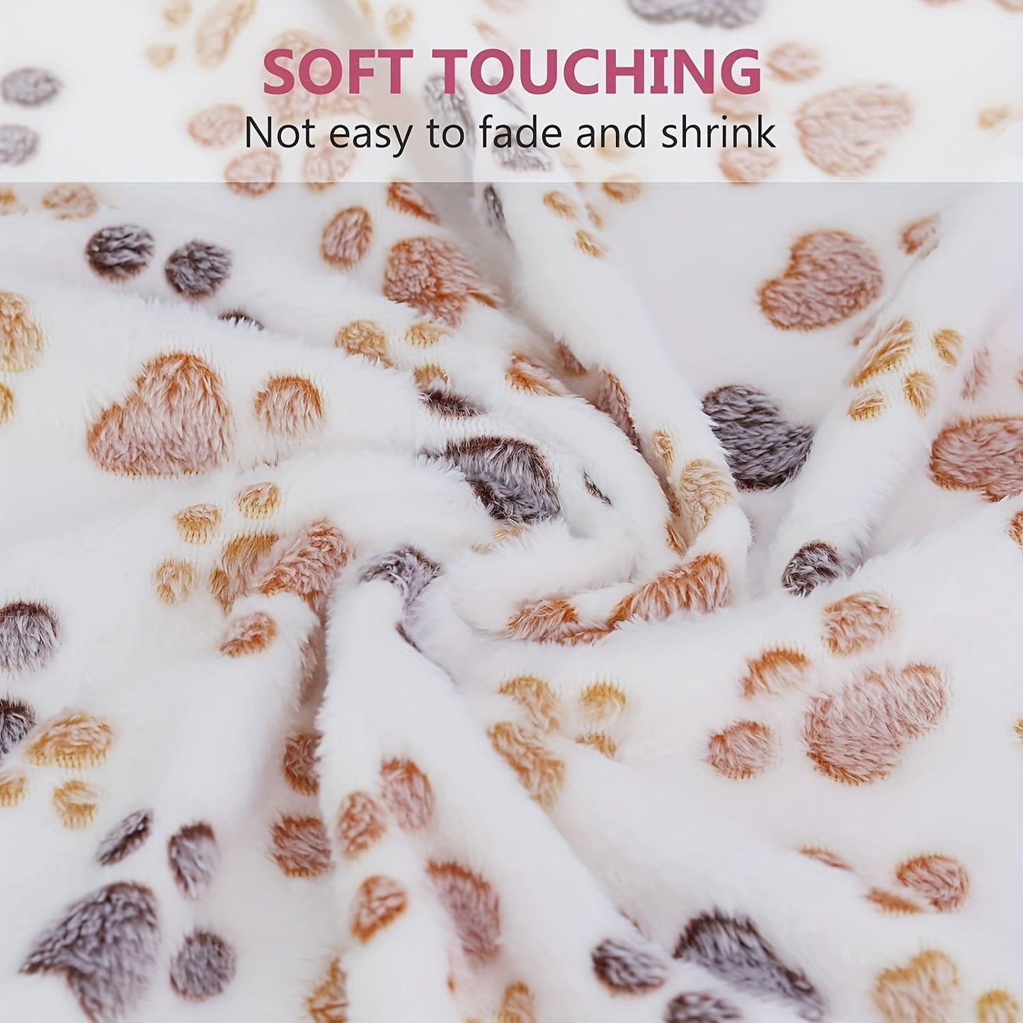 3pacs Pet Blanket Dog Puppy Blanket Paw Print Fleece Blanket For Small Medium Pet Dog Cat Warm Soft Sleep Mat (White, Coffee, Pink )  XS:40*60CM, S:52*76CM