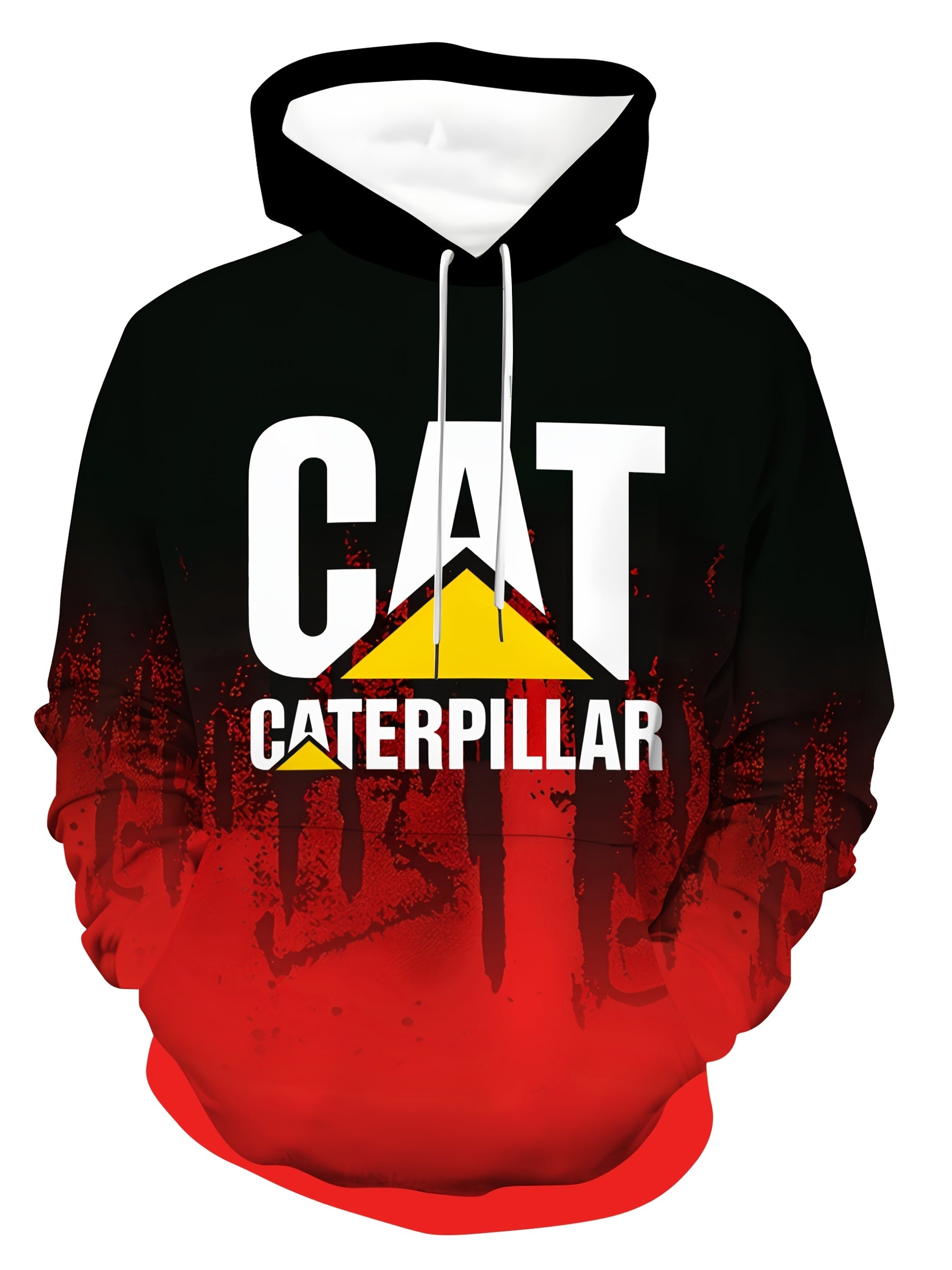 Plus Size Men's Cat Hoodie - Casual Polyester Knit with 3D Cat Caterpillar Print, Hooded Collar, Regular Fit - Premium hoodie from Lizard Vigilante - Just $33.88! Shop now at Lizard Vigilante