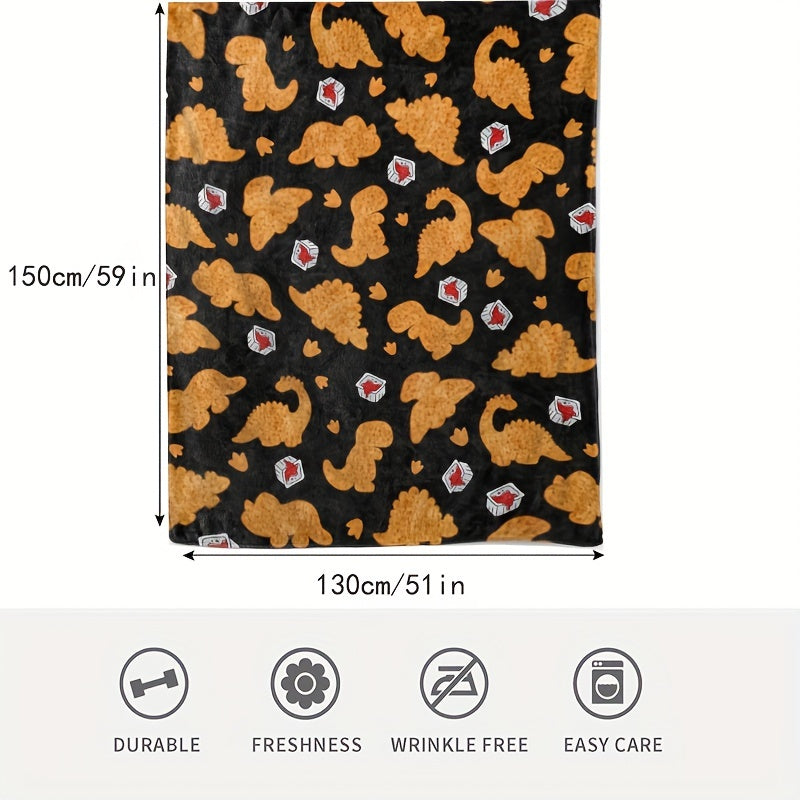 1PC Dinosaur Chicken Nugget Blanket, Gift Soft Comfortable Plush Bedding Blanket, Couch Office Camping Throw Blanket