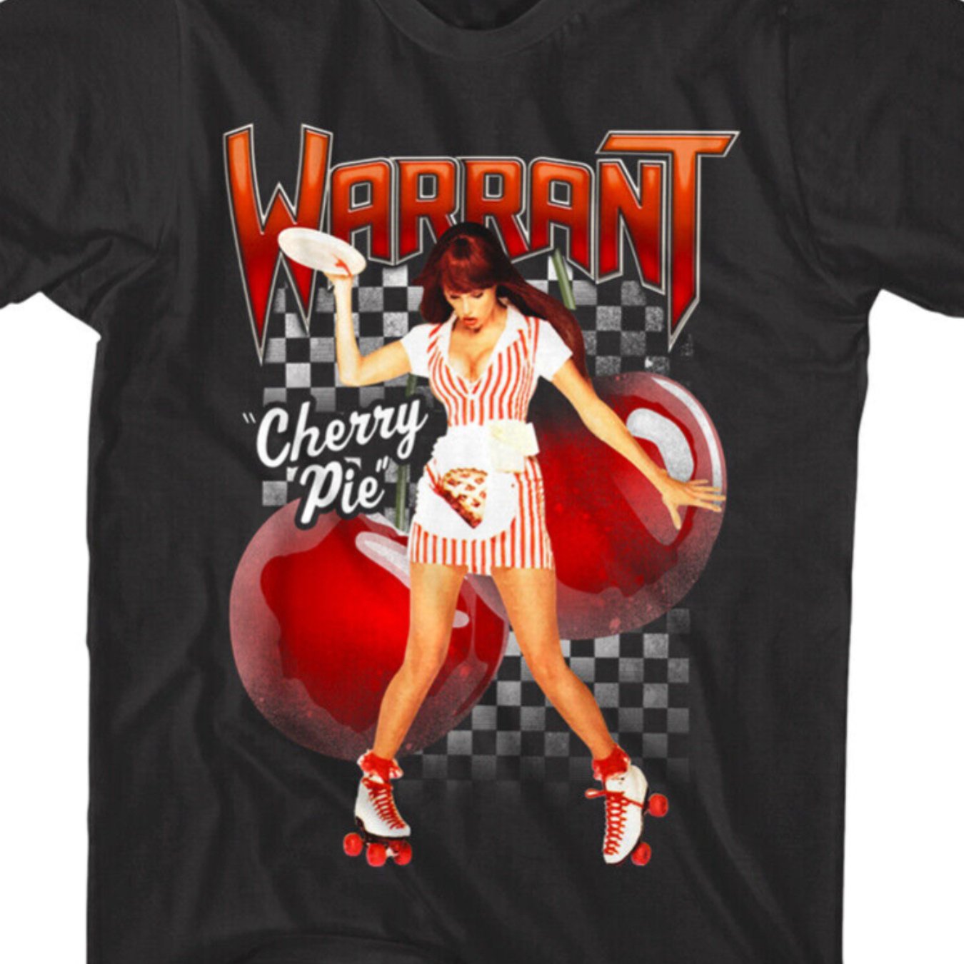 Cherry Pie Warrant Rock Band Fan T-Shirt – Rollerskates Graphic Tee for Concert Tour Enthusiasts - Premium T-shirt from Lizard Vigilante - Just $24.99! Shop now at Lizard Vigilante