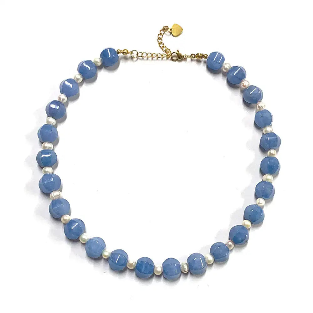 New Retro Dark Red Natural Stone Sweater Chain