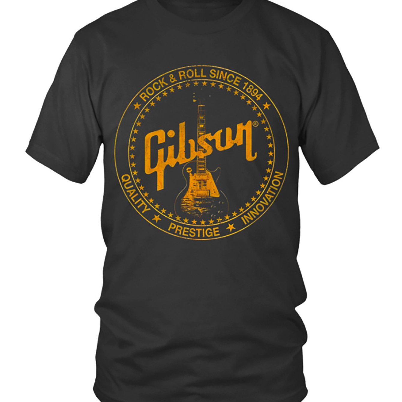 Stage-Ready, Gibson Les Paul Graphic Tee - 100% Cotton,, Casual Round Neck T-Shirt for All Seasons - Premium tee from Lizard Vigilante - Just $24.88! Shop now at Lizard Vigilante