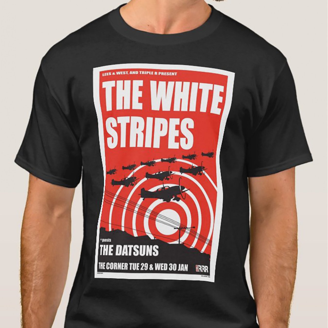 White Stripes Concert Poster T-Shirt - Premium T-Shirts from Lizard Vigilante - Just $26.99! Shop now at Lizard Vigilante