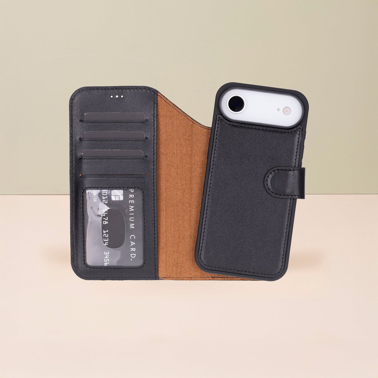 Premium Leather iPhone Air Wallet Case – Black - Austin