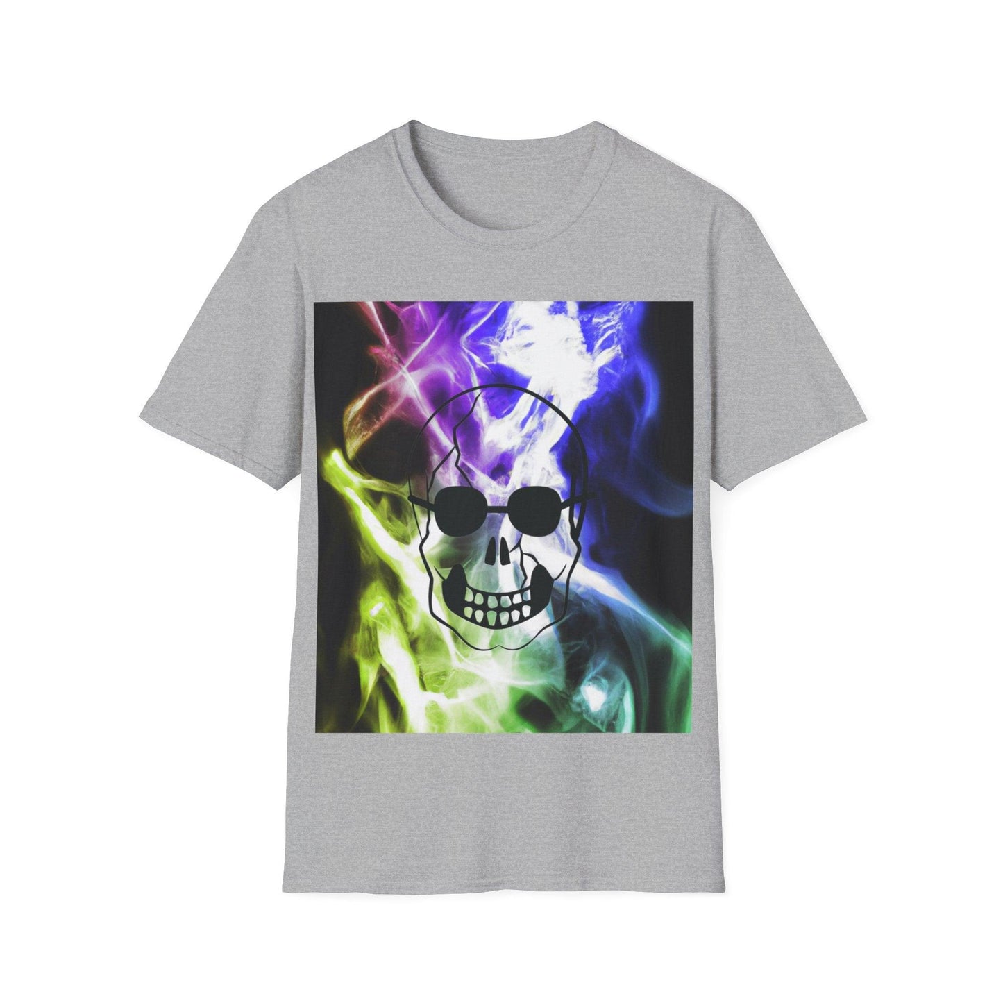 Neon Smoke Show Skull Unisex Softstyle T-Shirt - Lizard Vigilante