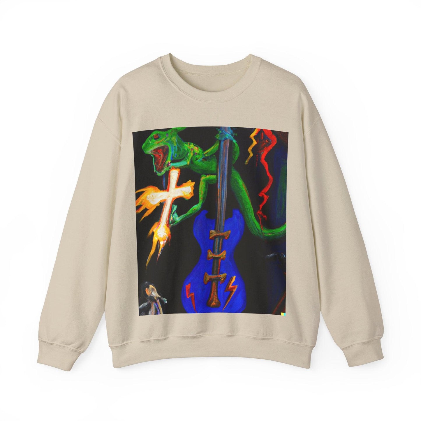 Lizard Vigilante Lightning Cross Unisex Heavy Blend™ Crewneck Sweatshirt - Lizard Vigilante