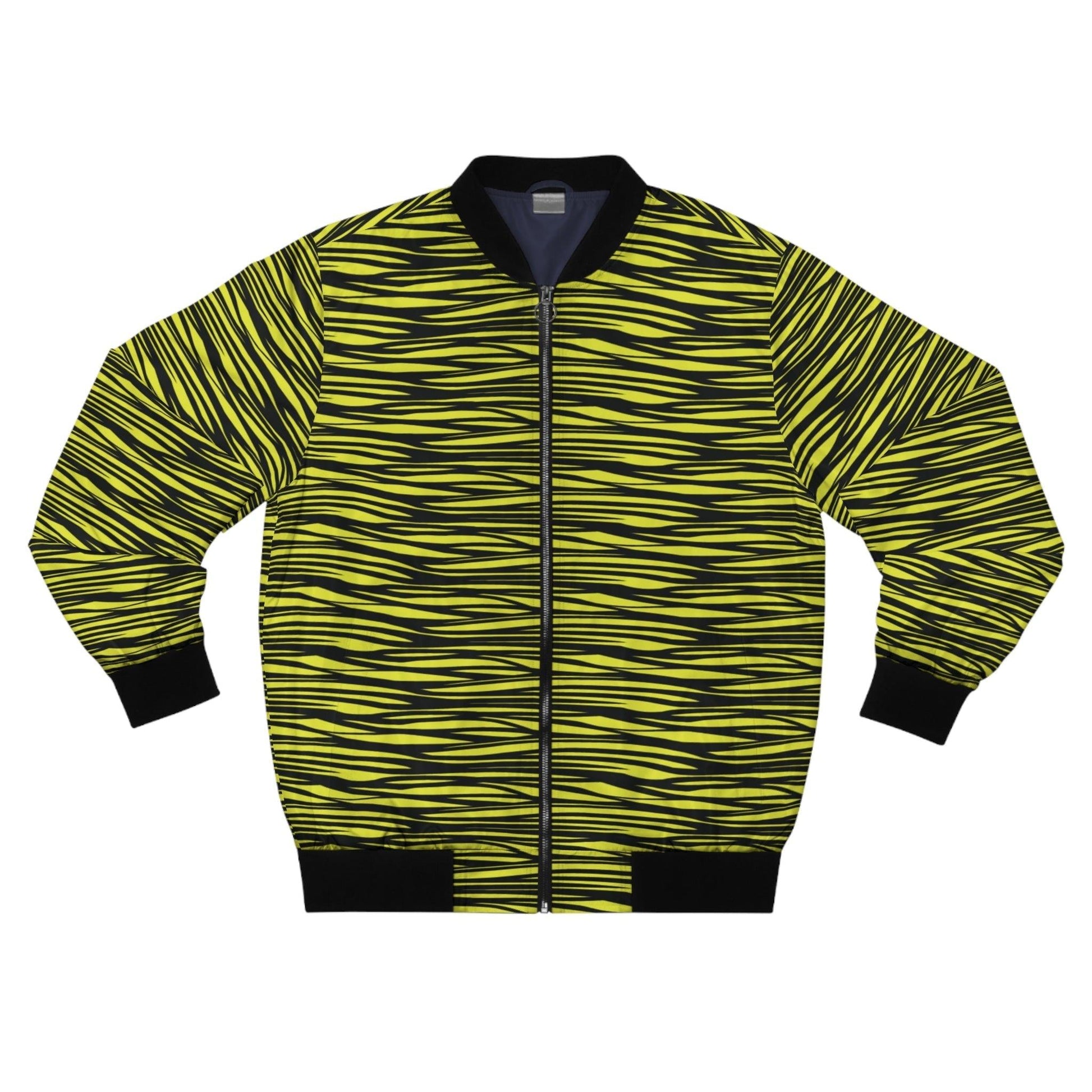 Black Yellow Men's Bomber Jacket - Lizard Vigilante