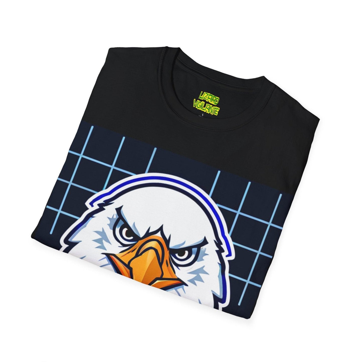 Bald Eagle Grid Graphic Unisex Softstyle T-Shirt - Lizard Vigilante