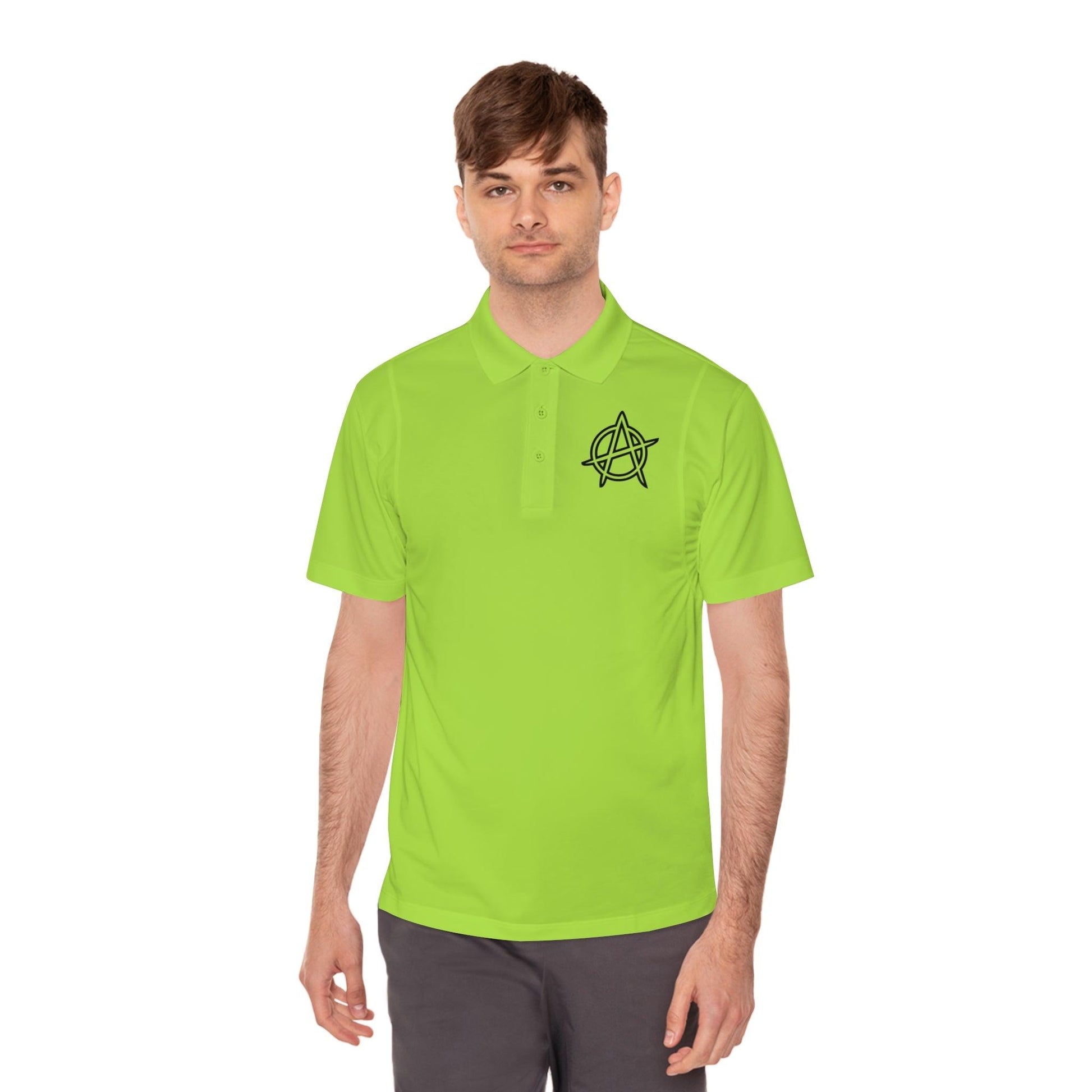 Men's Anarchy Symbol Sport Polo Shirt - Premium T-Shirt from Printify - Just $52.34! Shop now at Lizard Vigilante