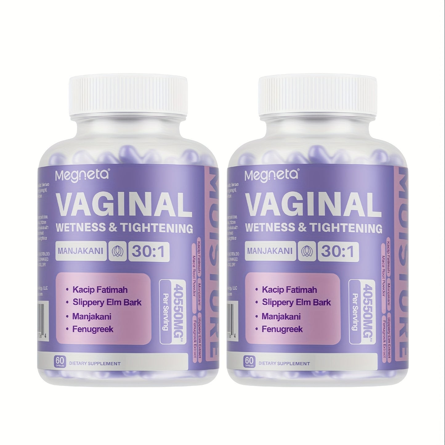 Megneta Vaginal Wetness&Tightening Herbal Formula with Kacip Fatimah, Slippery Elm, Manjakani, Fenugreek & Maca Root | Fast-Acting, No Side Effects | 60 Capsules, 30-Day Supply - Premium  from Lizard Vigilante - Just $22.99! Shop now at Lizard Vigilante