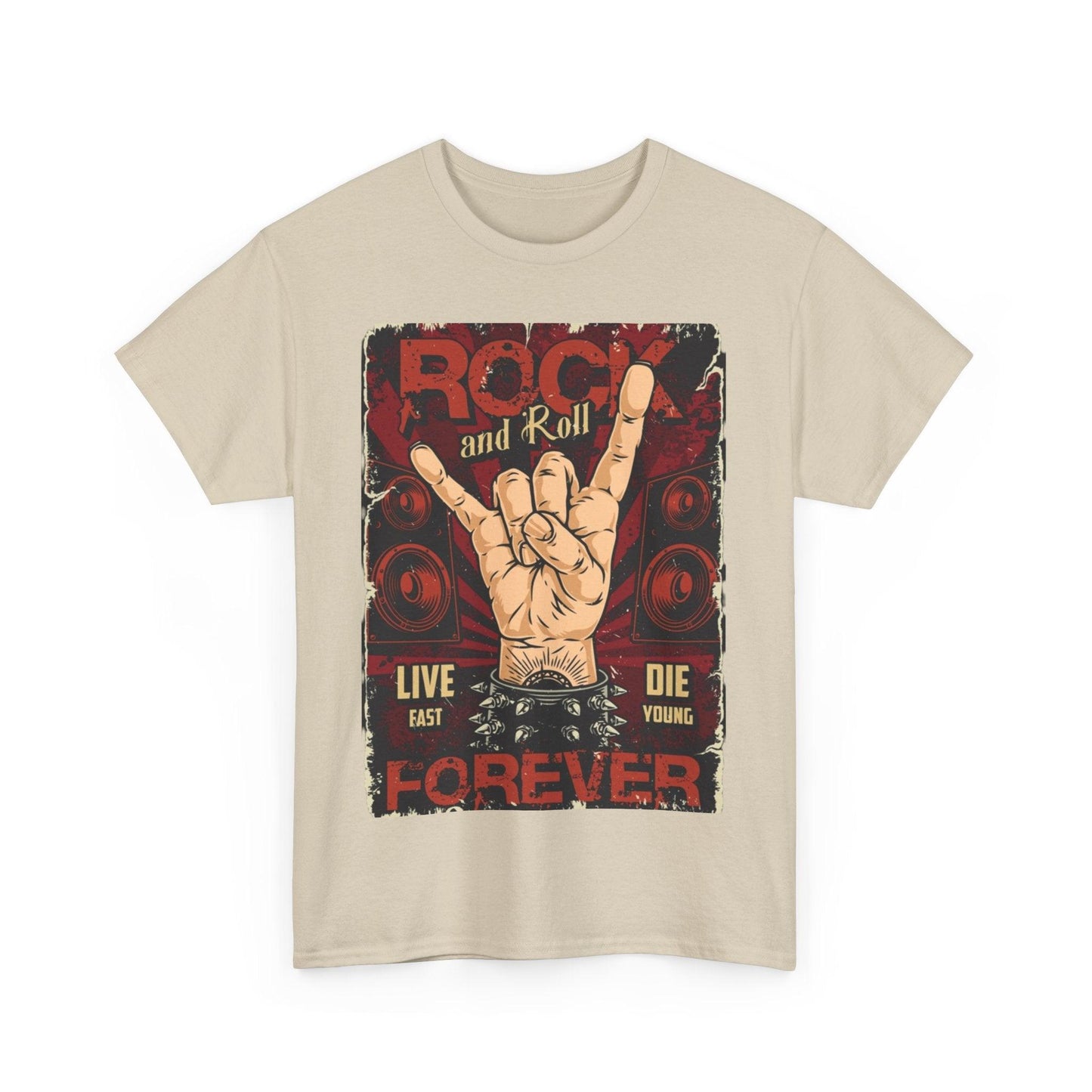 Rock and Roll Forever Hand Sign Unisex Heavy Cotton Tee - Lizard Vigilante