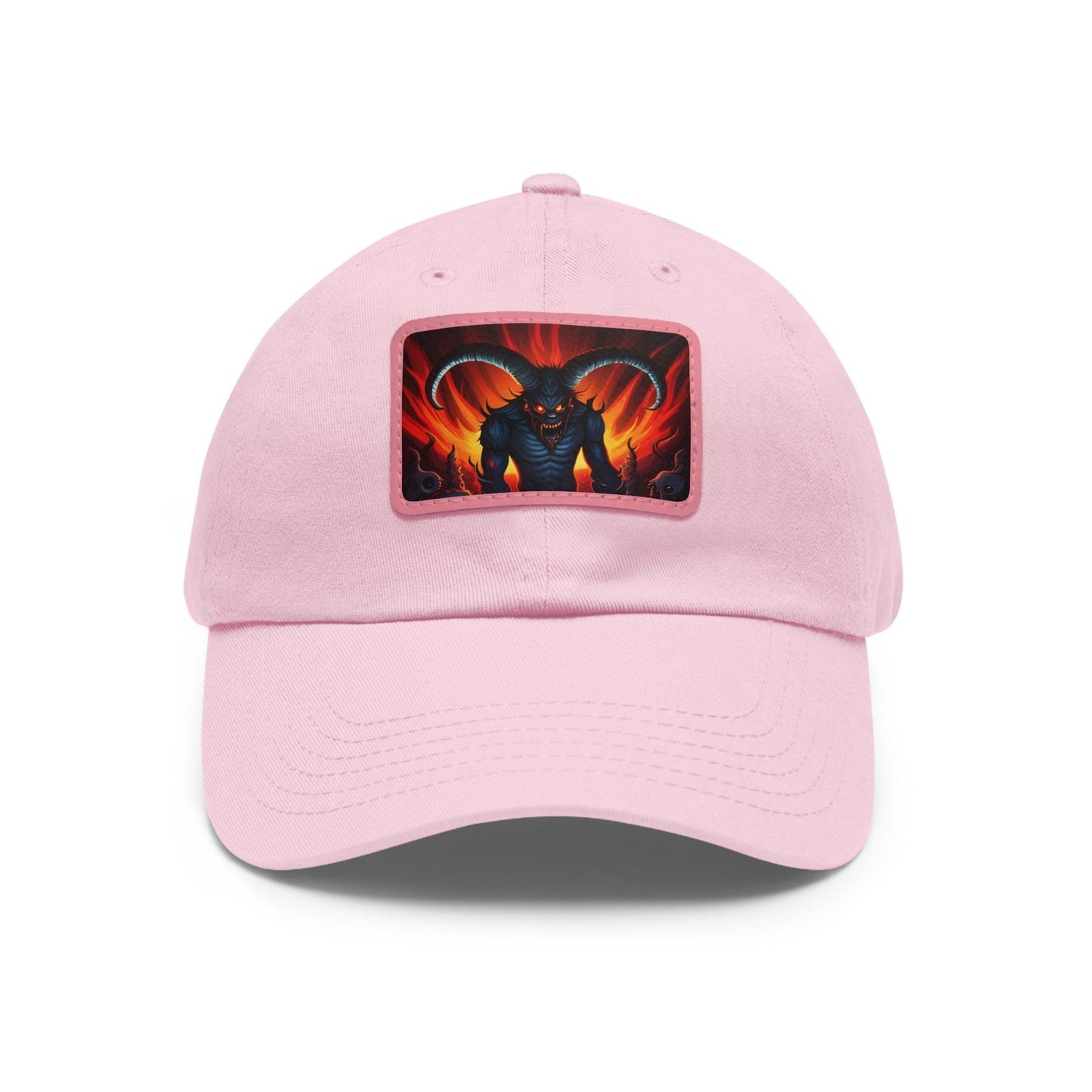 Horny Devil Dad Hat with Leather Patch (Rectangle) - Lizard Vigilante