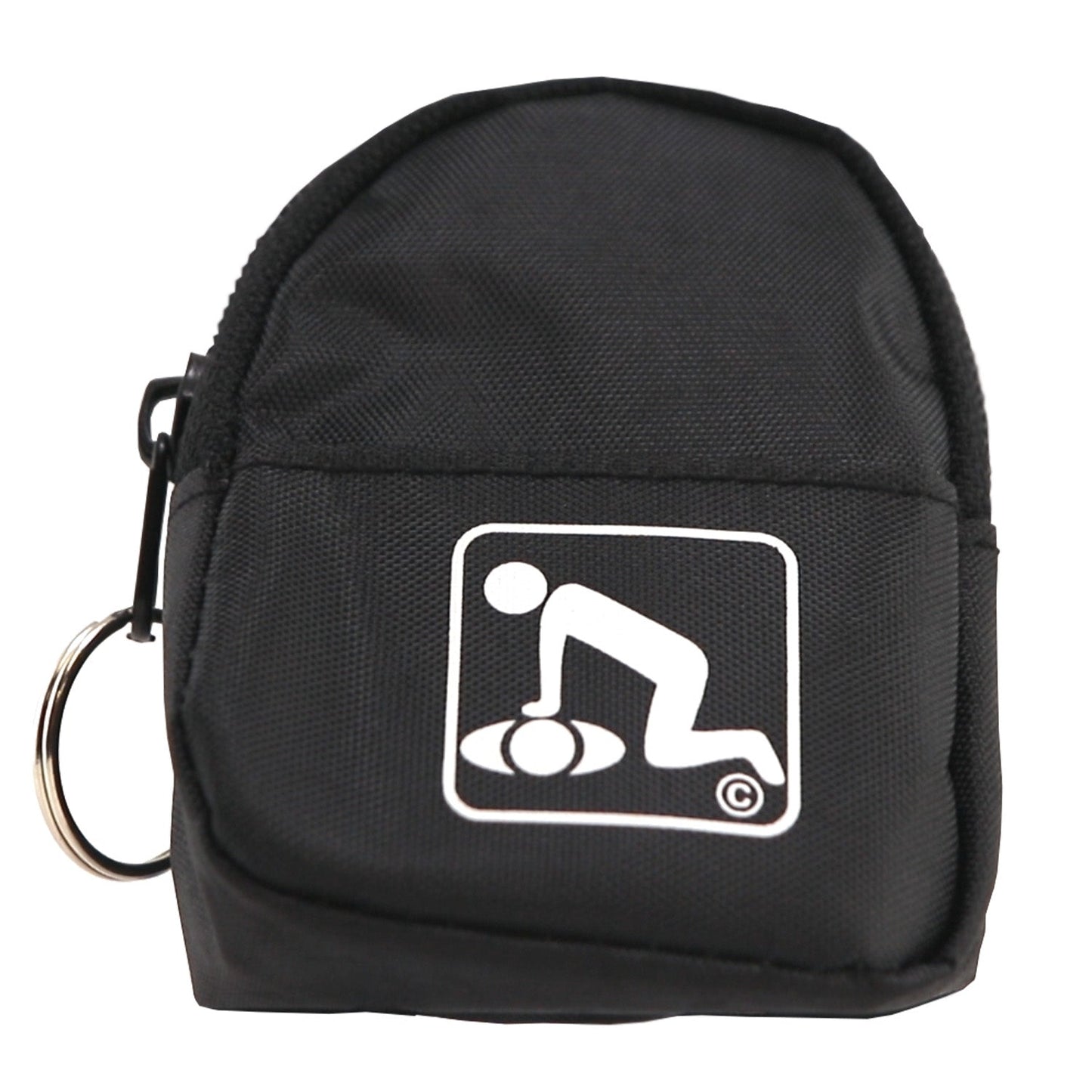 CPR Black Beltloop Keychain Backpack with Faceshield, Gloves, and Cleansing Wipes