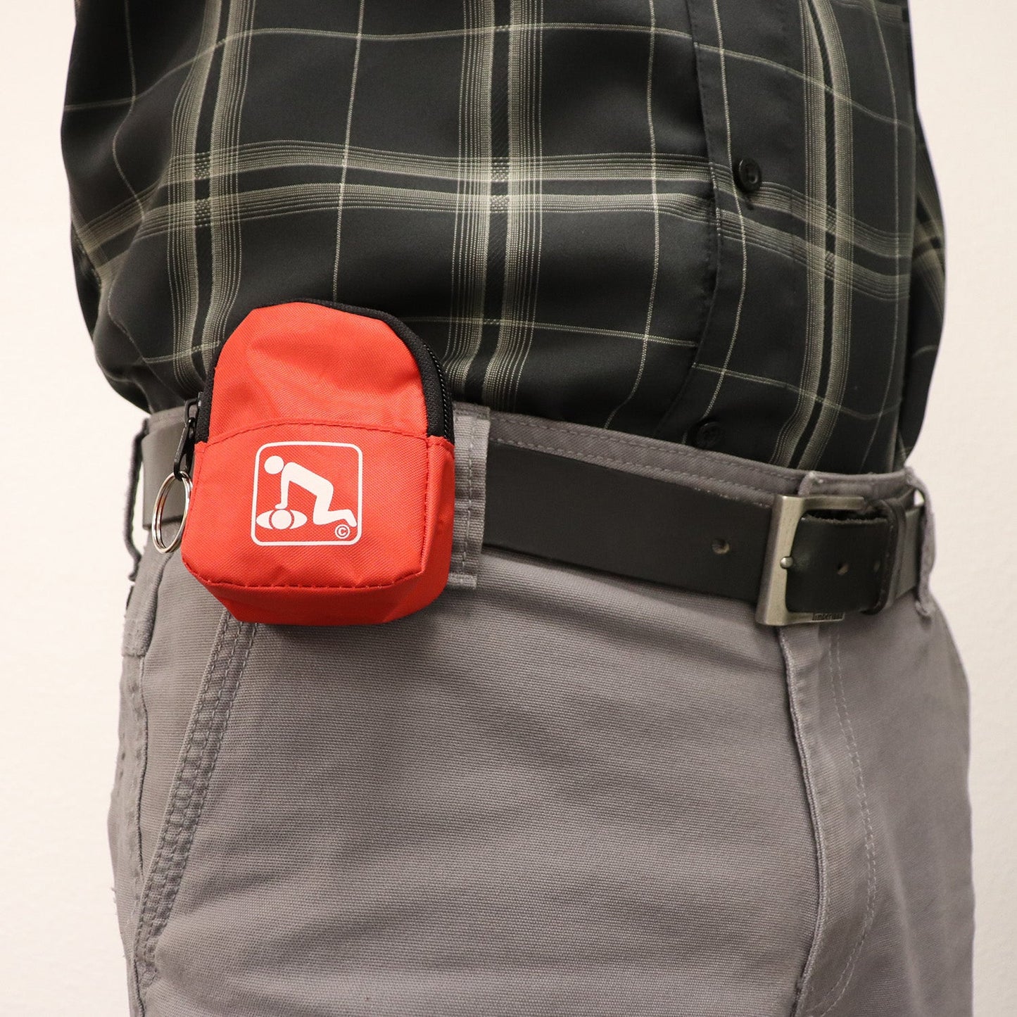 CPR Red Beltloop Keychain Backpack with Faceshield, Gloves, and Cleansing Wipes