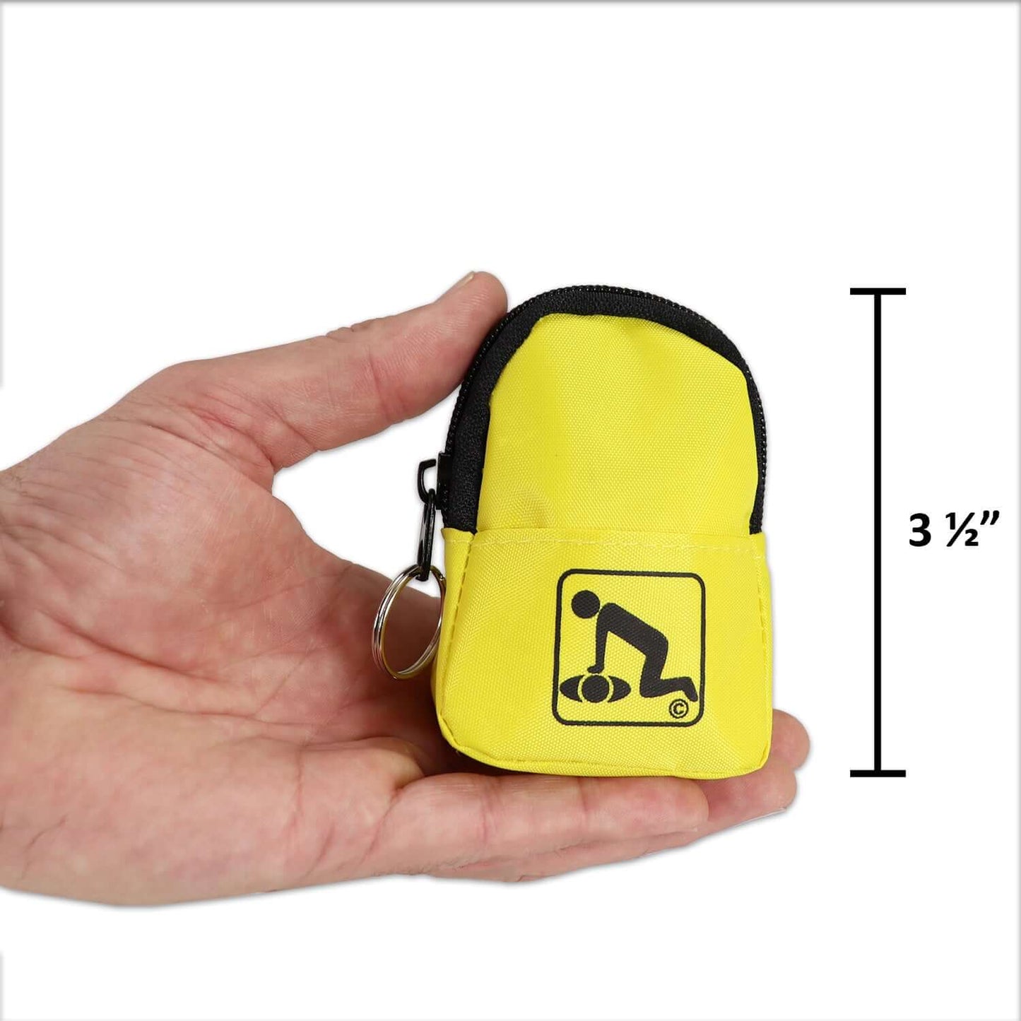 CPR Yellow Beltloop Keychain Backpack with Faceshield, Gloves, and Cleansing Wipes
