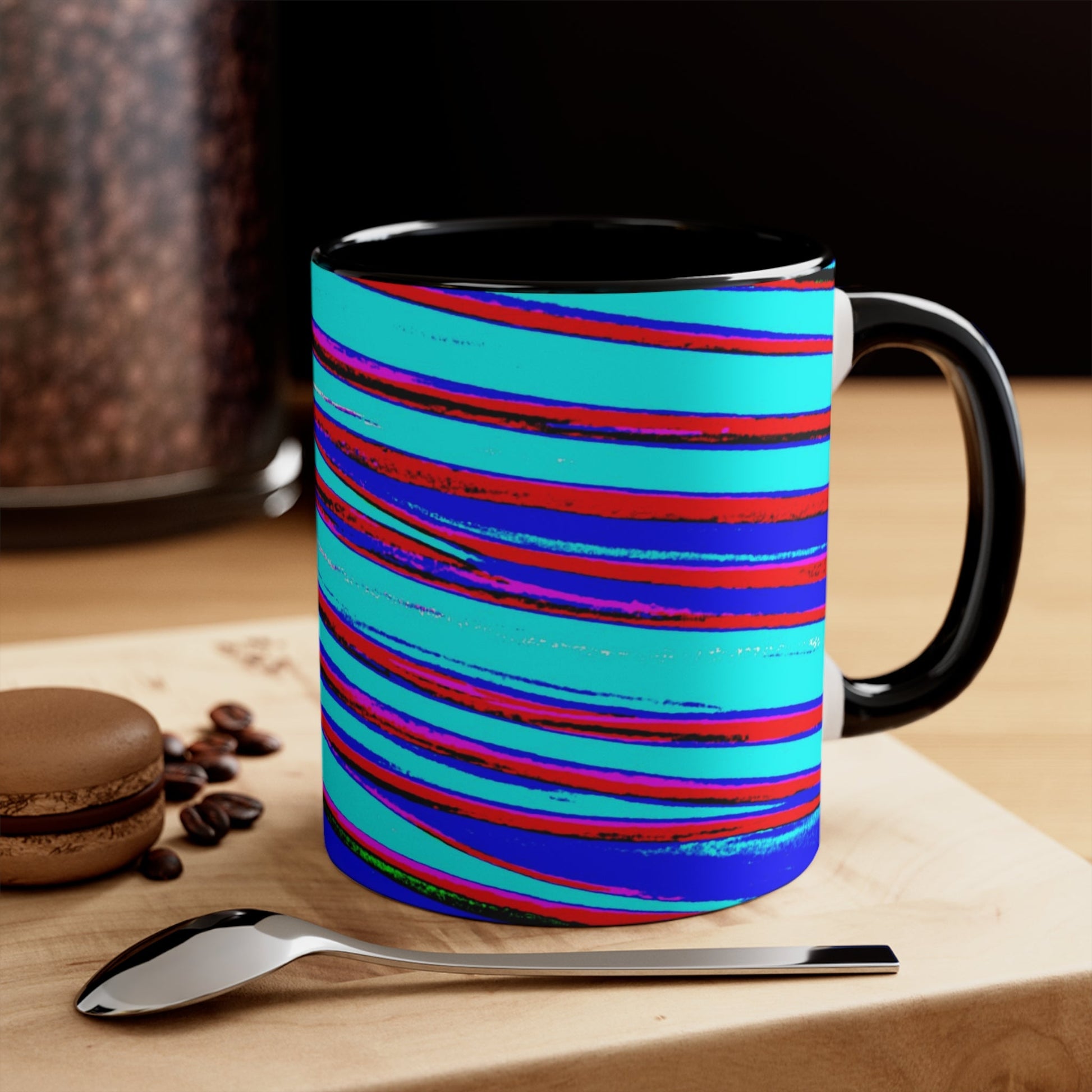 Strips Accent Coffee Mug, 11oz - Lizard Vigilante