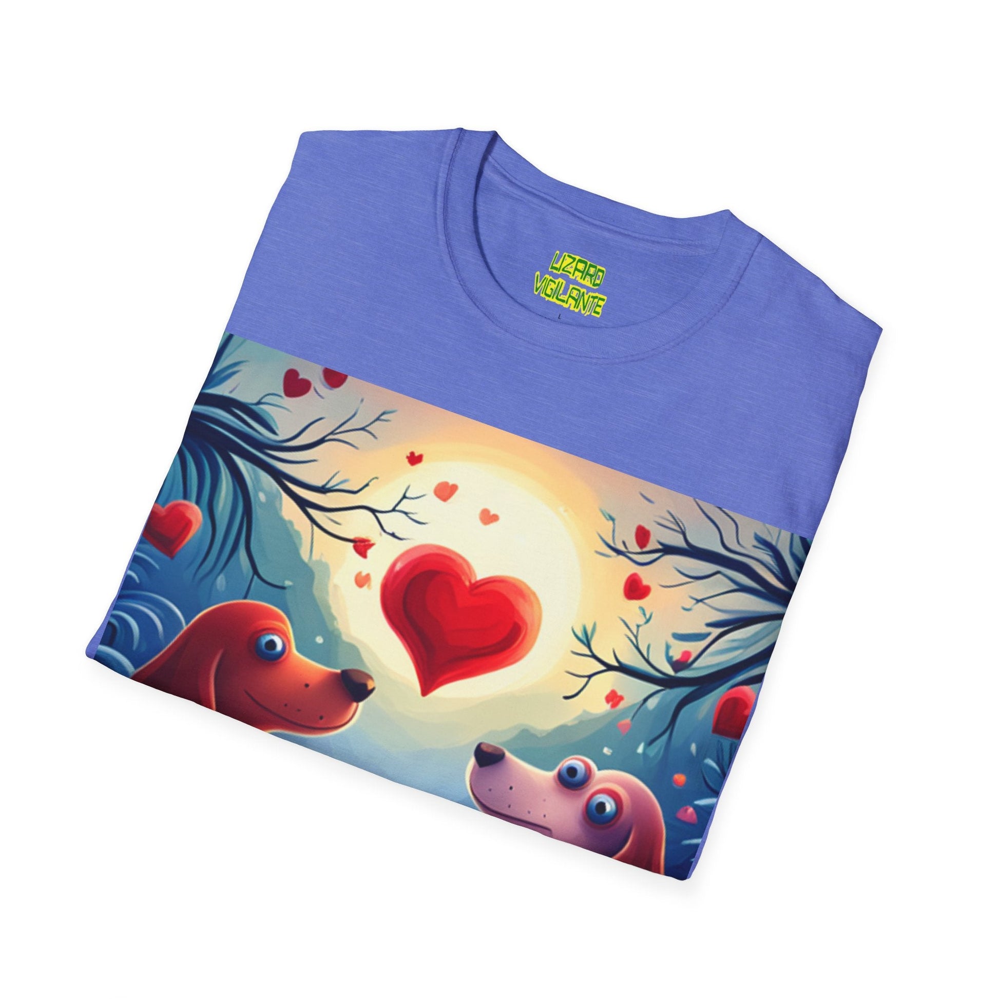 Valentine's Day Pup Hearts Unisex Softstyle Love T-Shirt - Lizard Vigilante