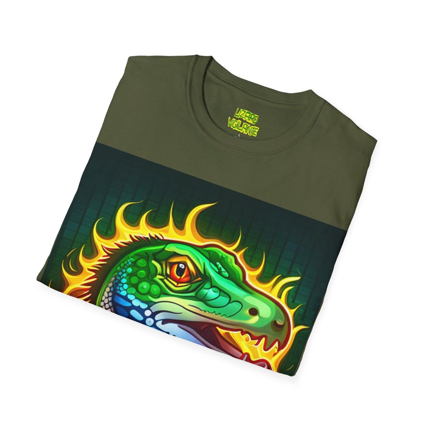 Fire Lizard Unisex Softstyle T-Shirt - Lizard Vigilante