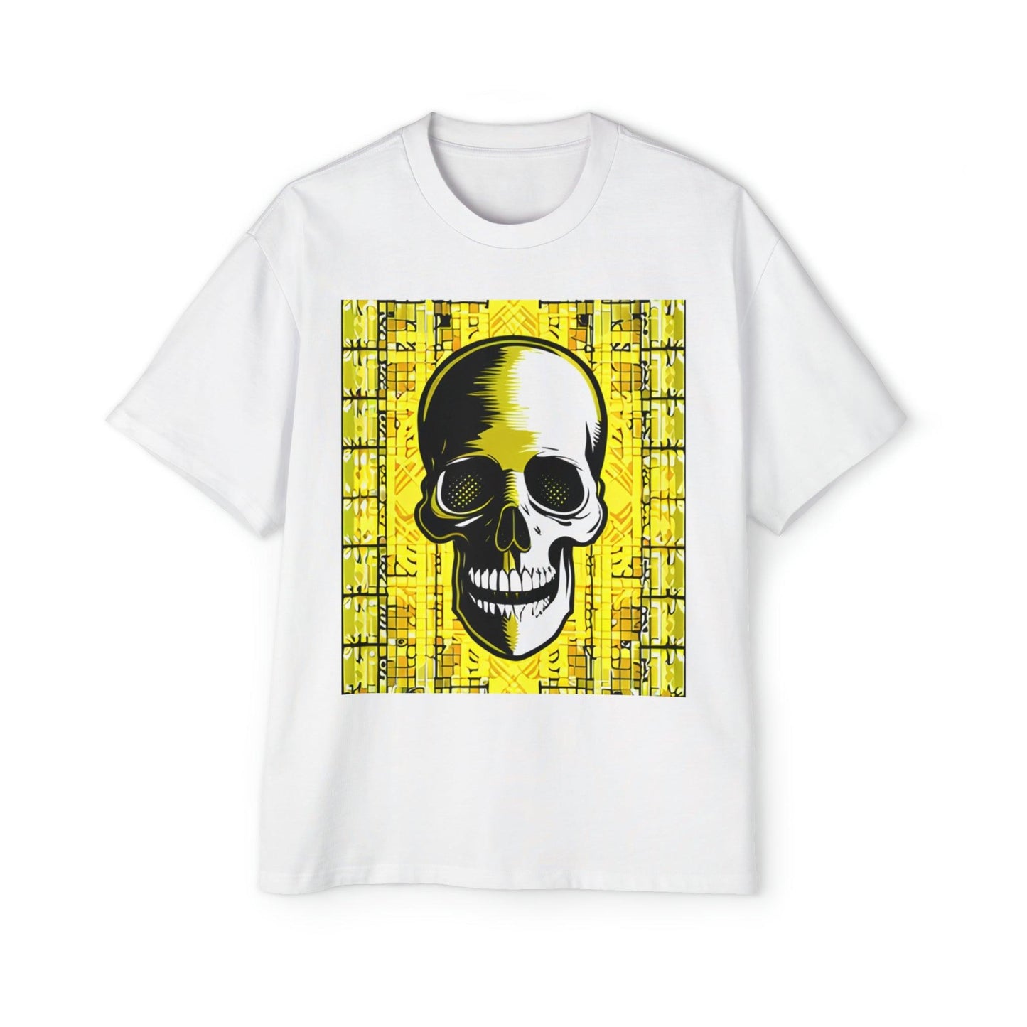 Goldgrid Skull Men's Heavy Oversized Tee - Lizard Vigilante