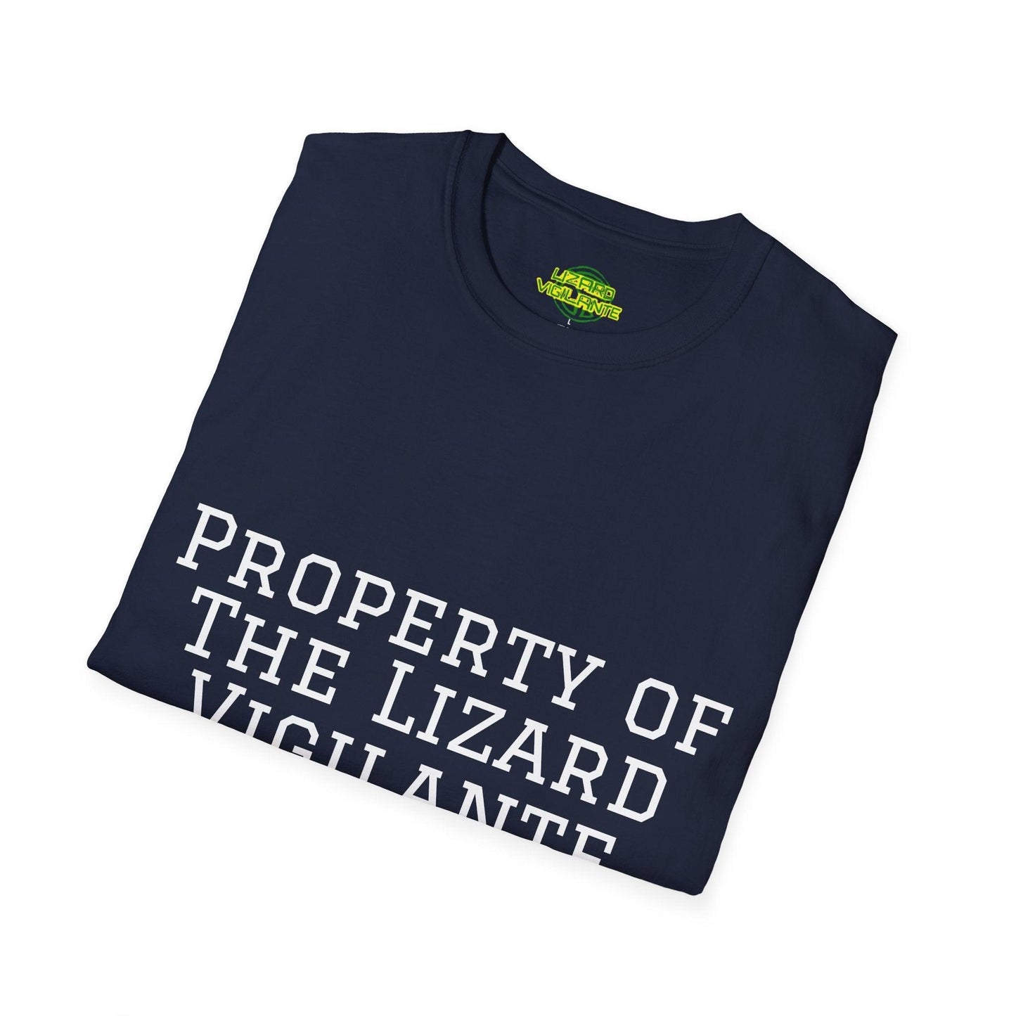 Property of The Lizard Vigilante Rockatorium Unisex Softstyle T-Shirt - Lizard Vigilante