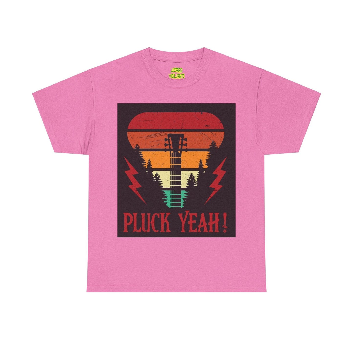 Pluck Yeah! Guitar Neck Unisex Heavy Cotton Tee - Lizard Vigilante