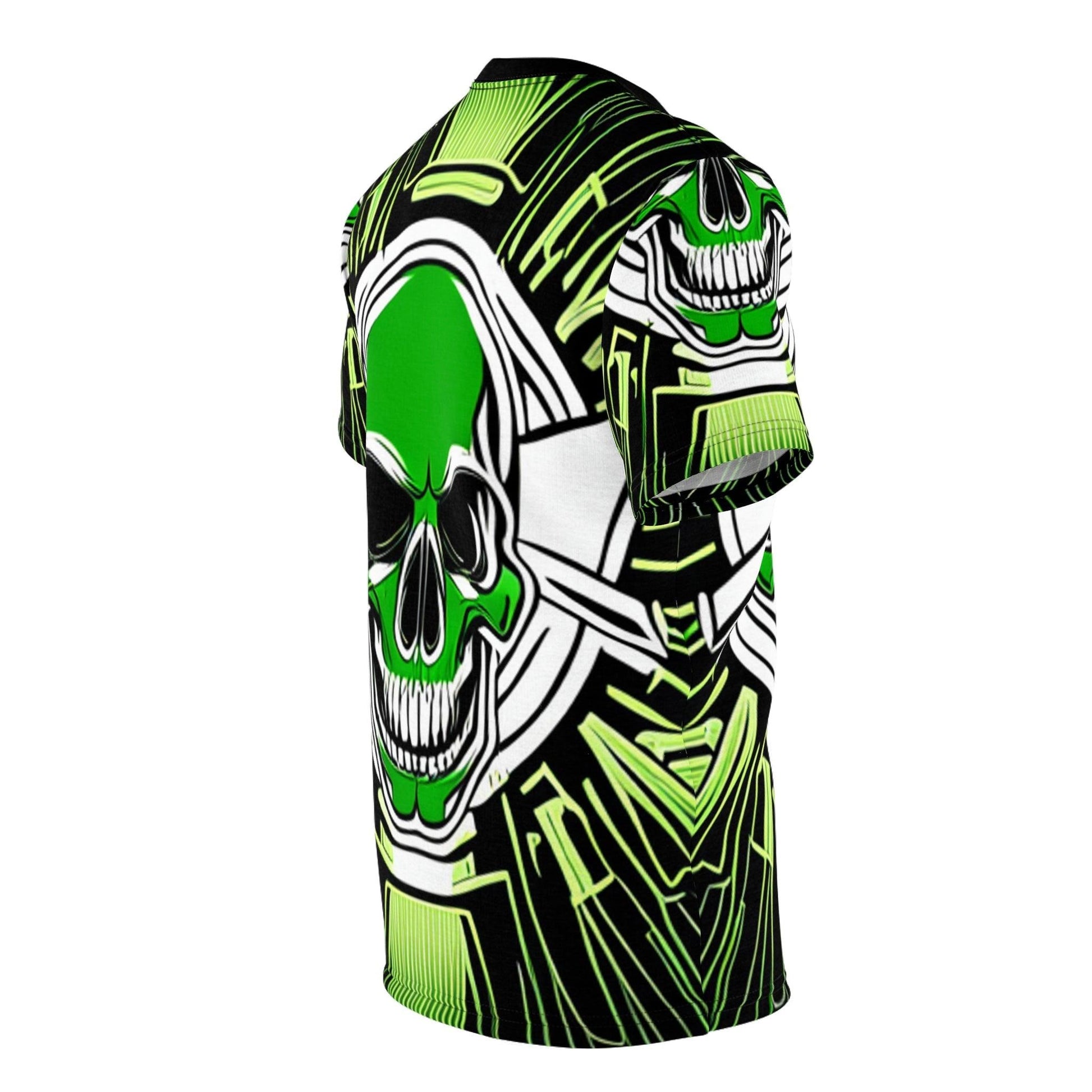 Greeny Skull Unisex Cut & Sew Tee (AOP) - Lizard Vigilante