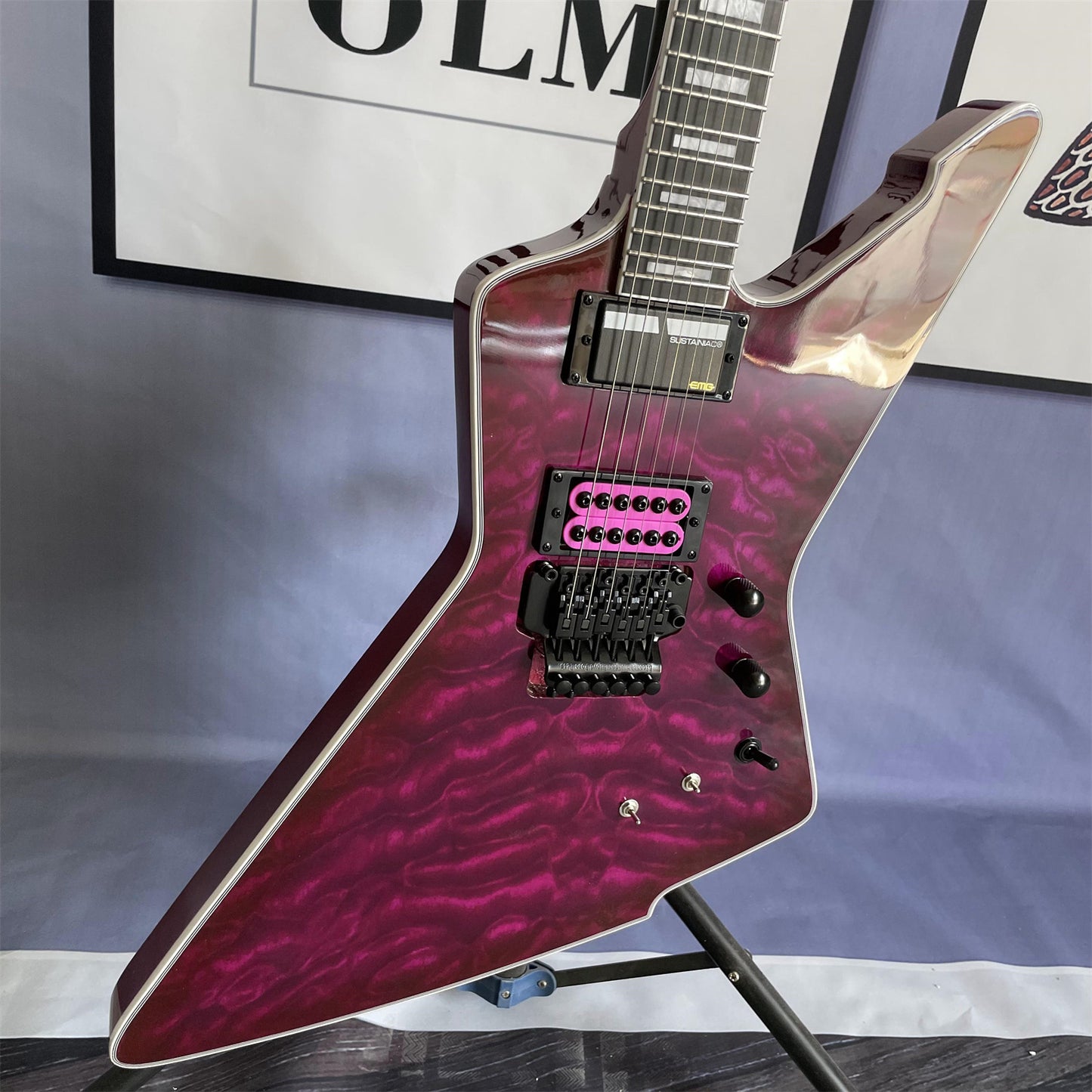 Factory Special Shape Purple Electric Guitar - Mahogany Body & Neck, Quilted Maple Top, HH Pickups, Floyd Rose Bridge - Premium  from Lizard Vigilante - Just $588.88! Shop now at Lizard Vigilante