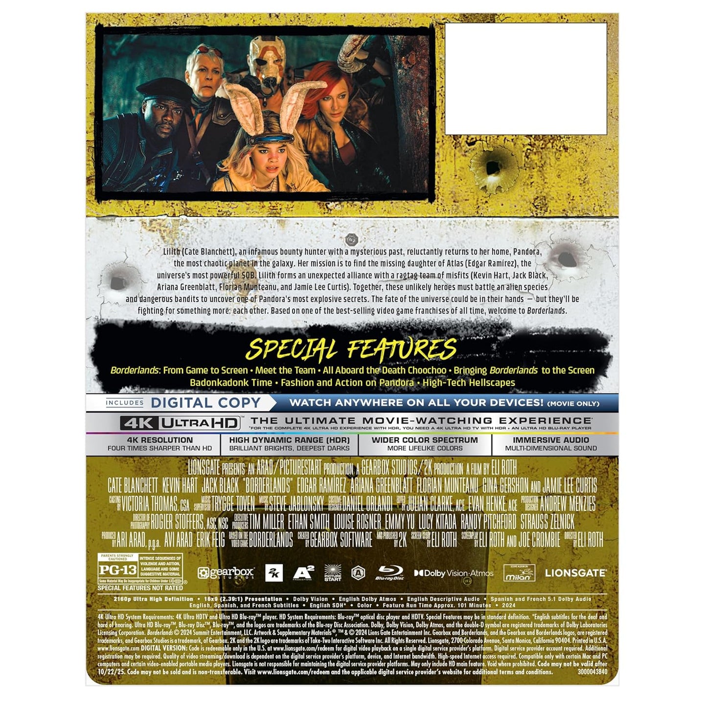 Borderlands Steelbook [4K + Blu-ray + Digital]