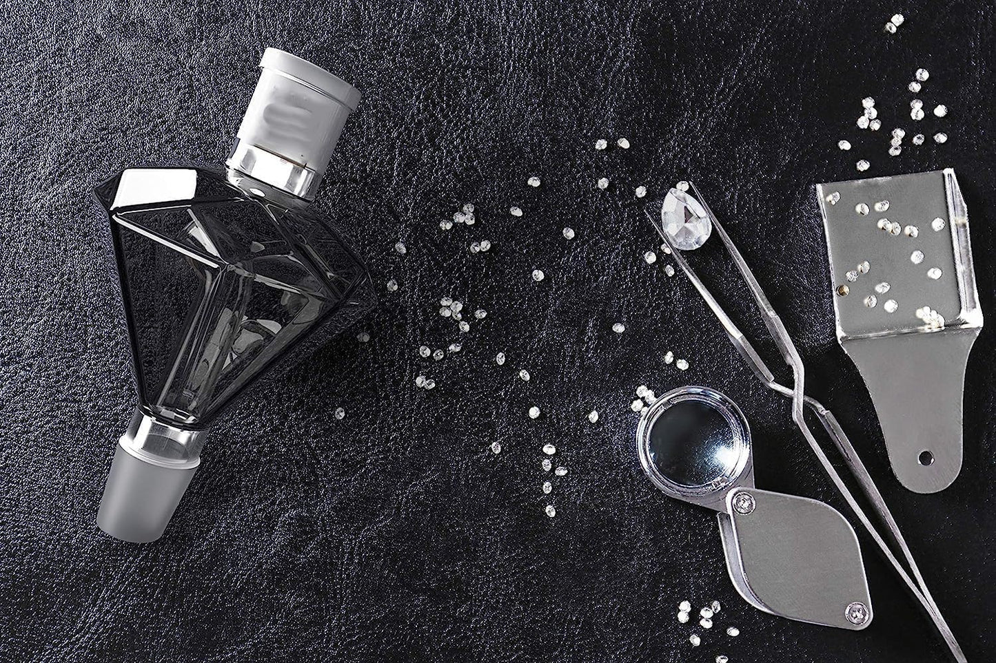 Shisha Molasses Catcher Diamond - Black Diamond - for All Shishas with 18/8 Cut, Extra Hardened Borosilicate Glass in Black, 100% More Draft and Clean Water Pipe