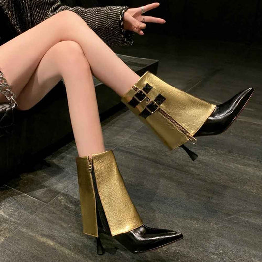Elegant Short Boots: With Thin High Heels