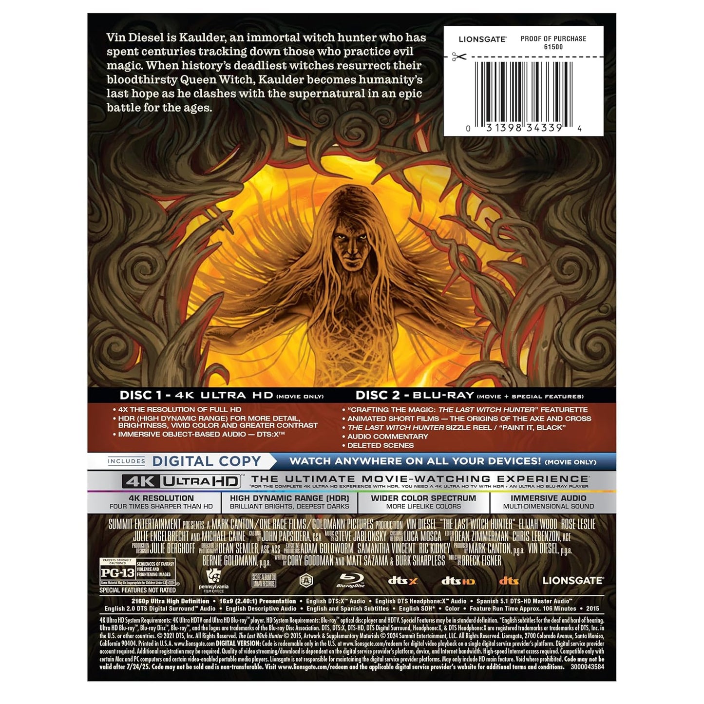 The Last Witch Hunter Steelbook [4K UHD + Digital]