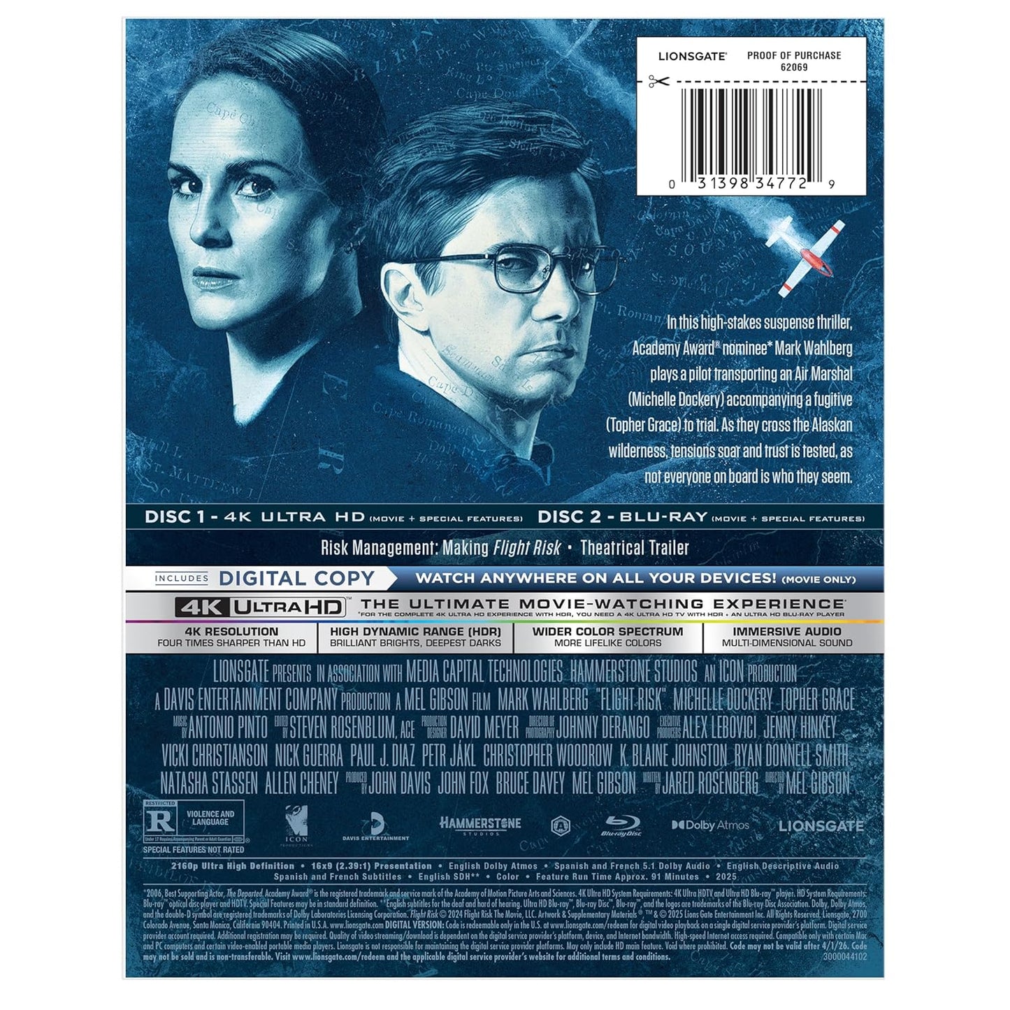 Flight Risk Limited Edition Steelbook [4K + Blu-Ray + Digital]